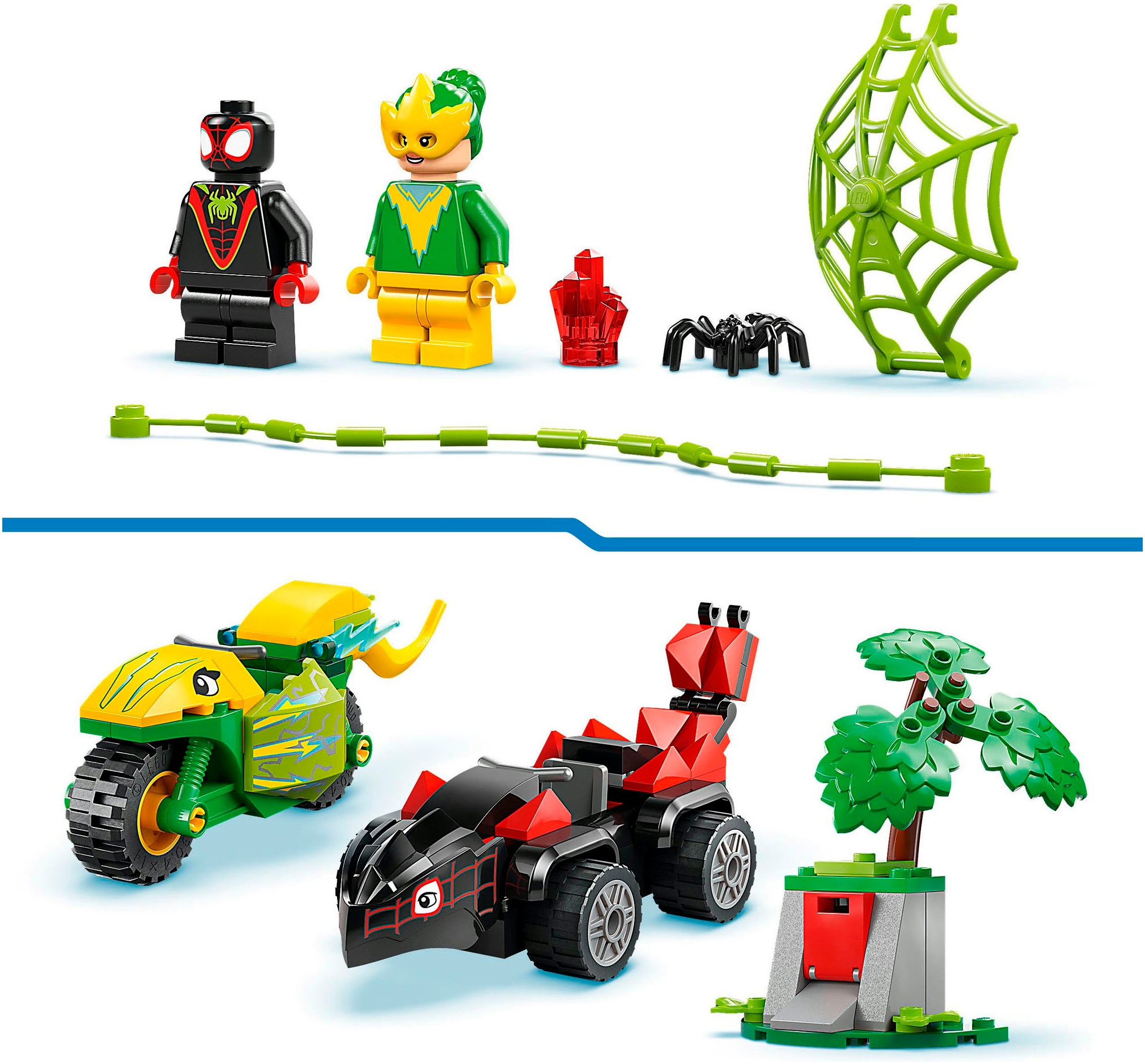 LEGO® Konstruktionsspielsteine »Actionspass mit Spin und Electro in ihren Dino-Flitzern (11198)« LEGO Spidey; Made in Europe