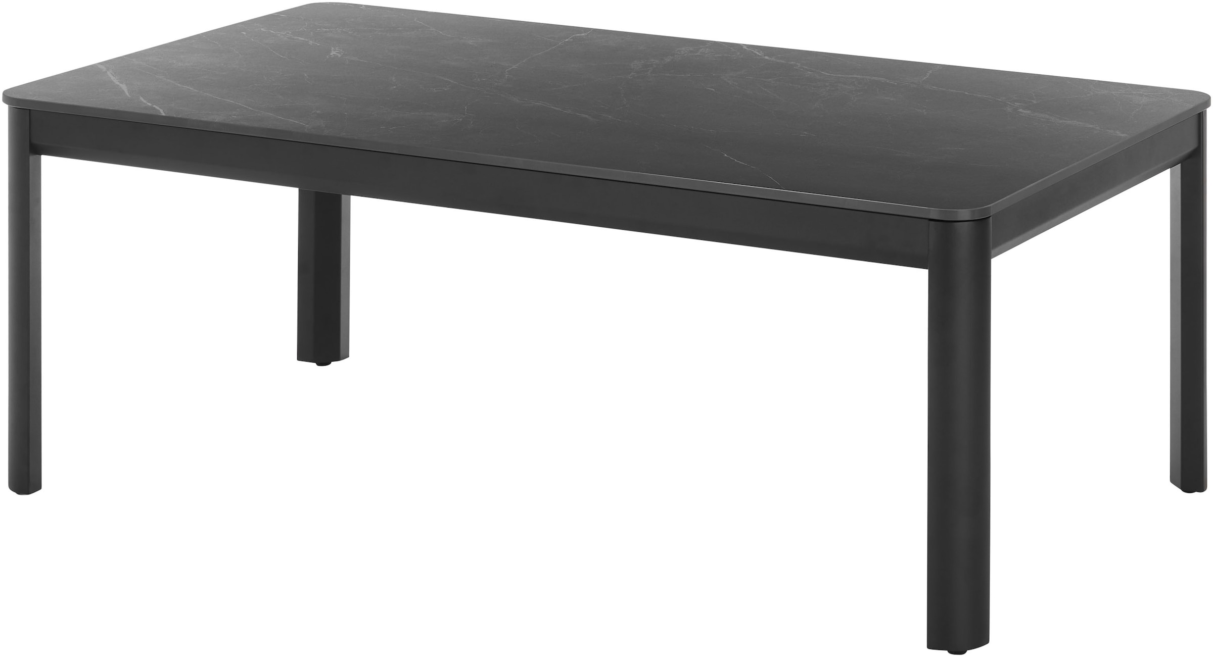 Image of Stolkom Couchtisch "Lenni Wohnzimmertisch Keramik, Schwarz gemasert BxHxT 120x45x70 cm" Keramikoberfläche schwarz gemasert, Metallgestell schwarz matt