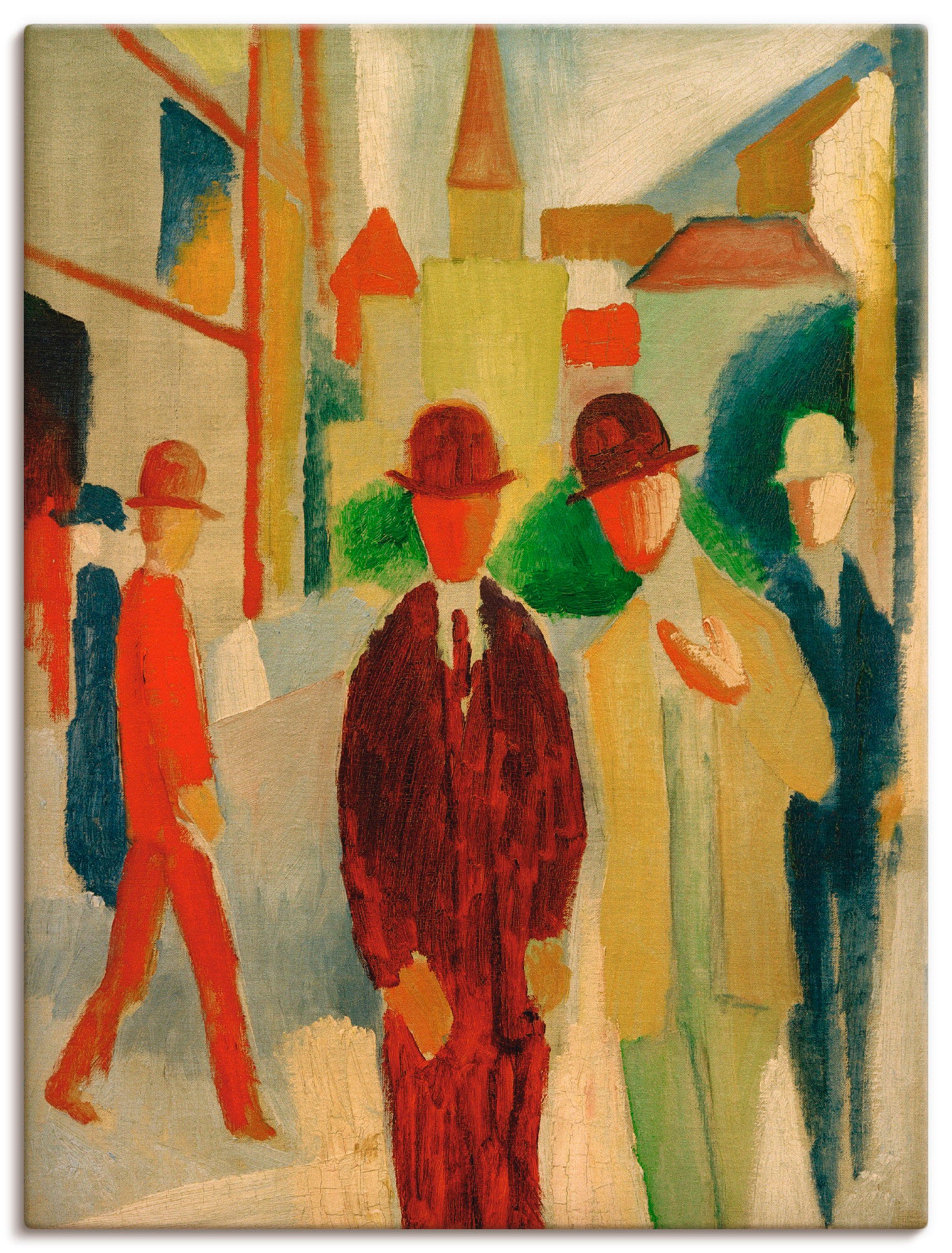 Image of Artland Wandbild »Helle Strasse mit Leuten«, Gruppen & Familien, (1 St.), in vielen Grössen & Produktarten -Leinwandbild, Poster, Wandaufkleber / Wandtattoo auch für Badezimmer geeignet bei Ackermann Versand Schweiz