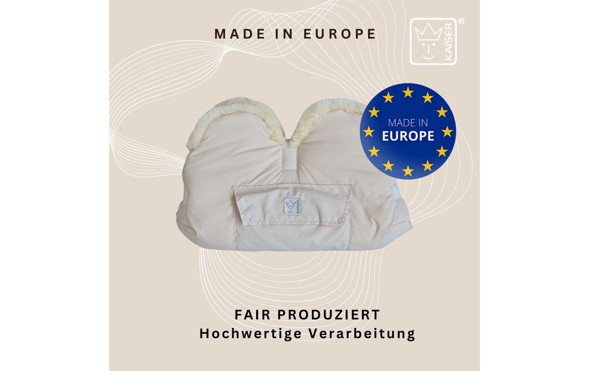 Kaiser Chauffe-mains pour poussette »Lammfell Big Cream«