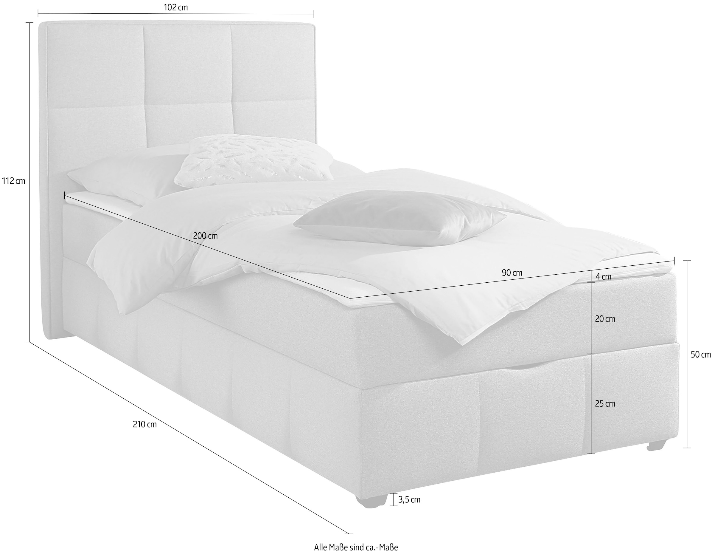 Home affaire Boxbett »Niemes« Boxbett mit Bettkasten, inkl. Topper