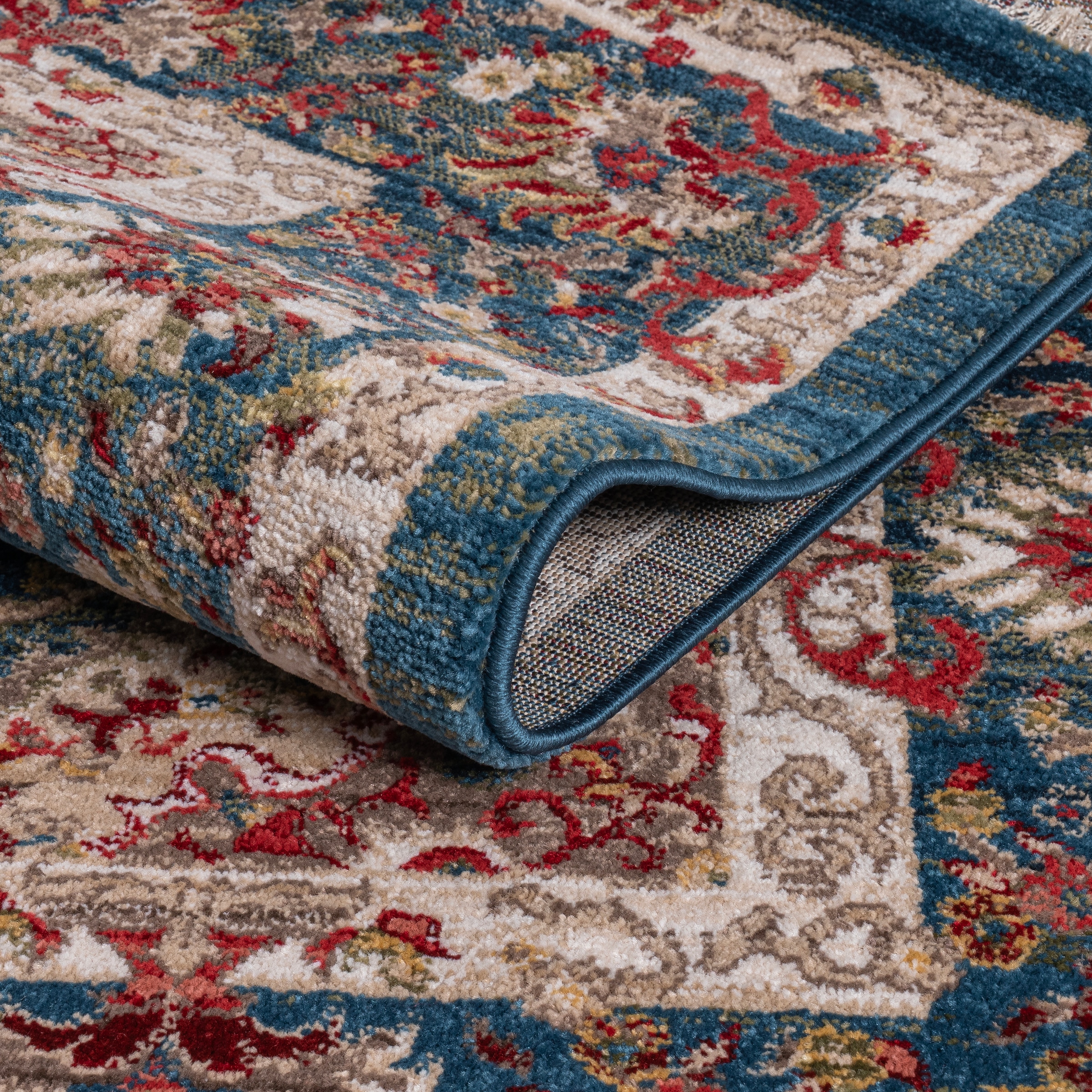 GOODproduct Teppich »Molvio, mit & ohne Fransen« rechteckig 18 mm Höhe Orient-Optik, Vintage Design, weich, Wohnzimmer, Schlafzimmer