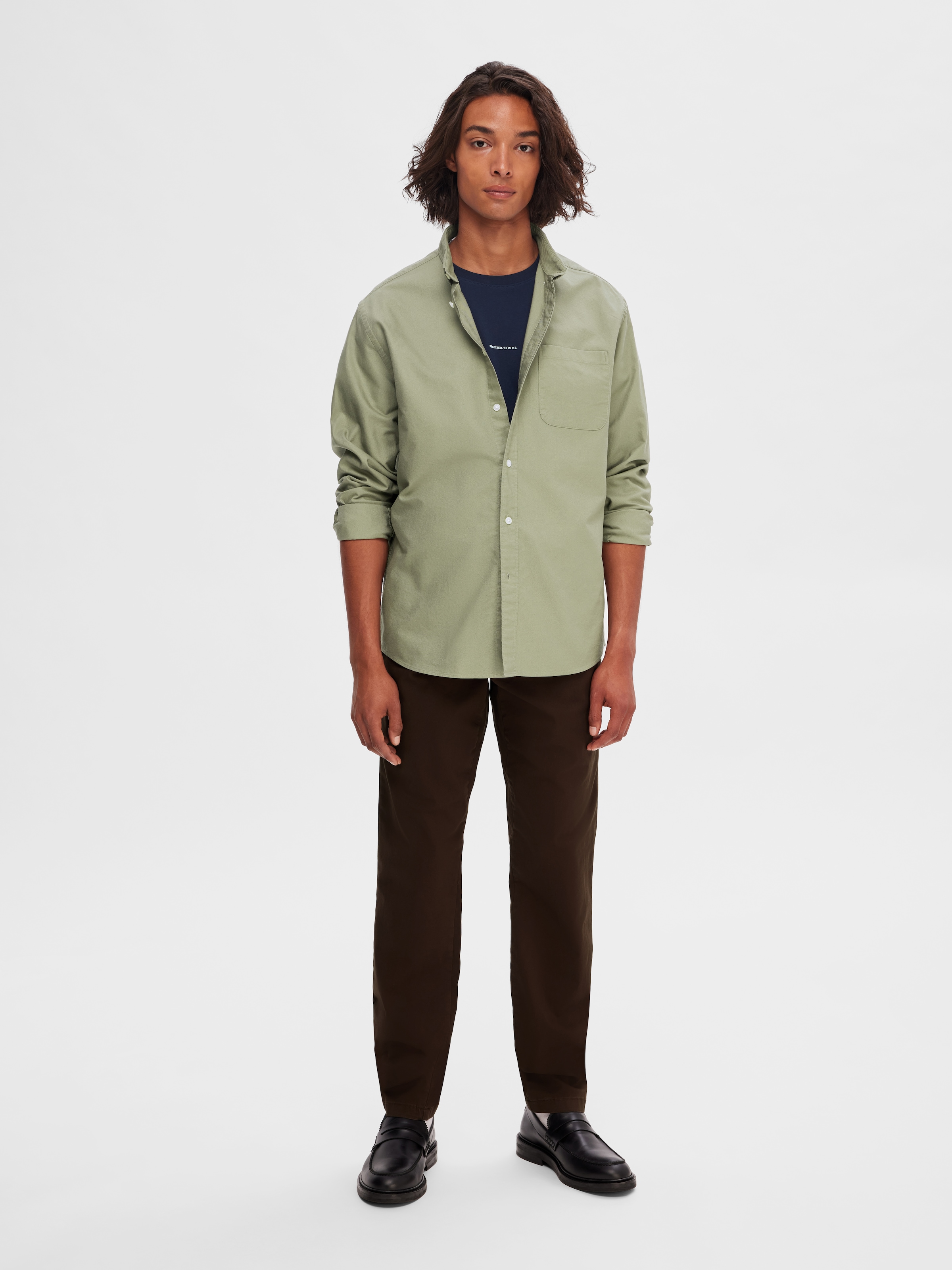 SELECTED Langarmhemd »SLHREGRICK-OX SHIRT LS NOOS« Baumwolle, regular fit