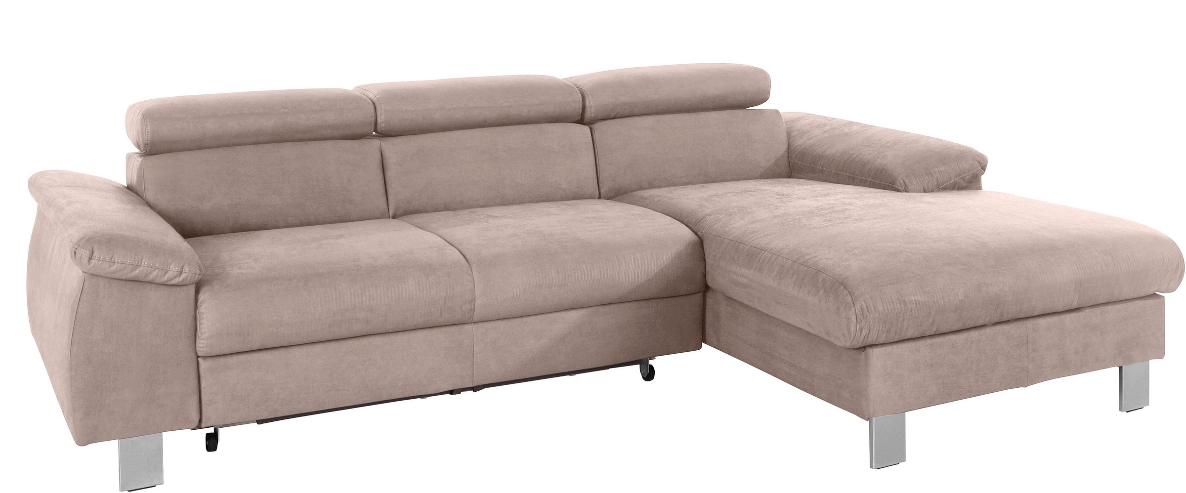COTTA Polstergarnitur »Komaris L-Form«, (Set), Set bestehend aus: Ecksofa mit Kopfteilverstellung & Hocker