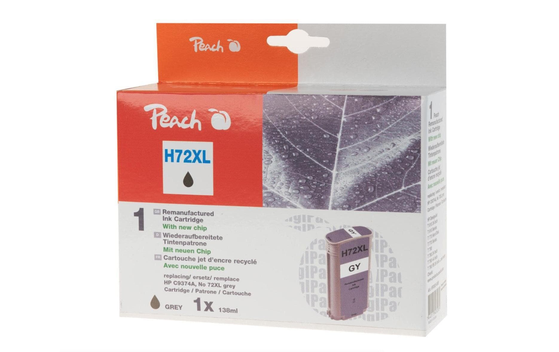 Image of Peach Tintenpatrone "HP Nr. 72XL (C9374A) Grey"