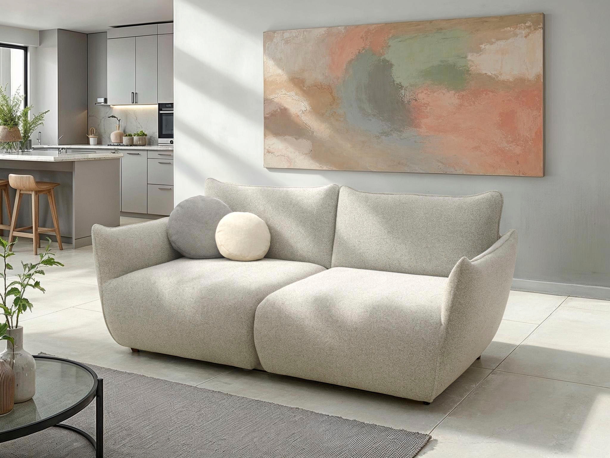 DOMO collection Big-Sofa »Bristol in 2 Breiten, Taschenfederkern für hohen Sitzkomfort« Breite 194cm. Pflegeleichter Strukturstoff
