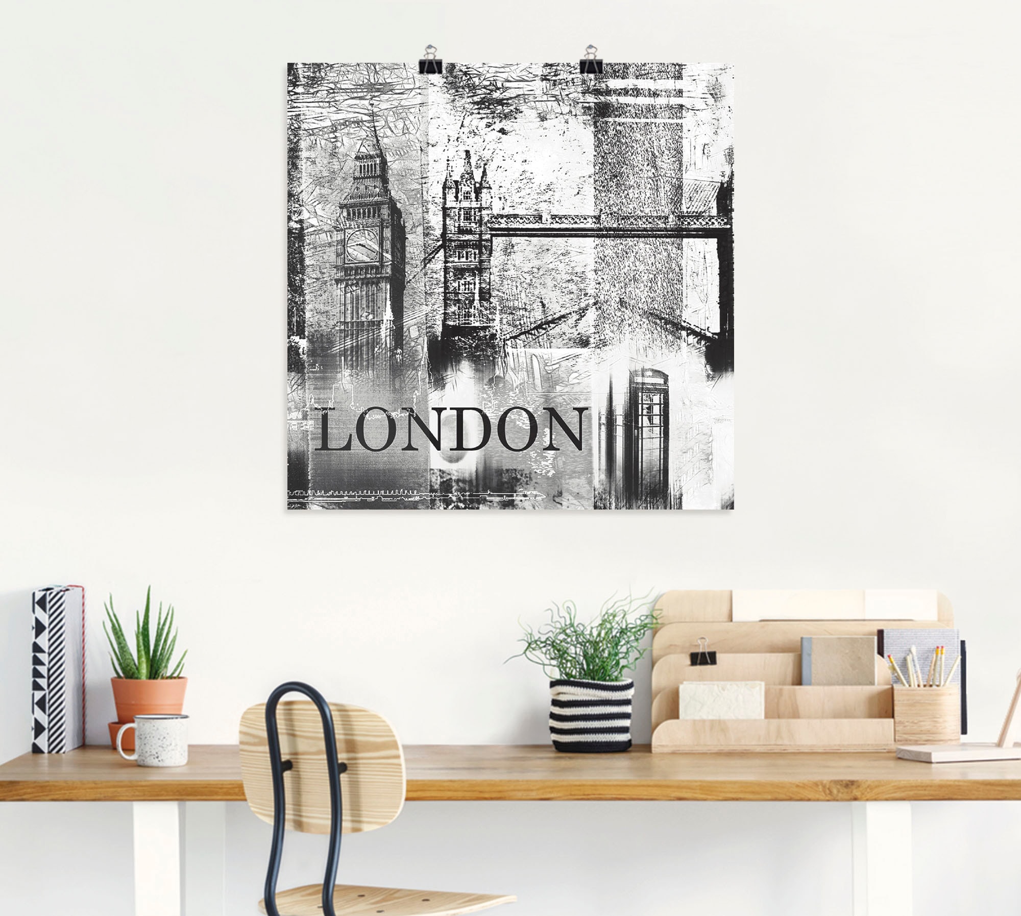 Artland Poster »London Skyline Abstrakte Collage 04«, Gebäude, (1 St.), als Leinwandbild, Wandaufkleber oder Poster in versch. Grössen