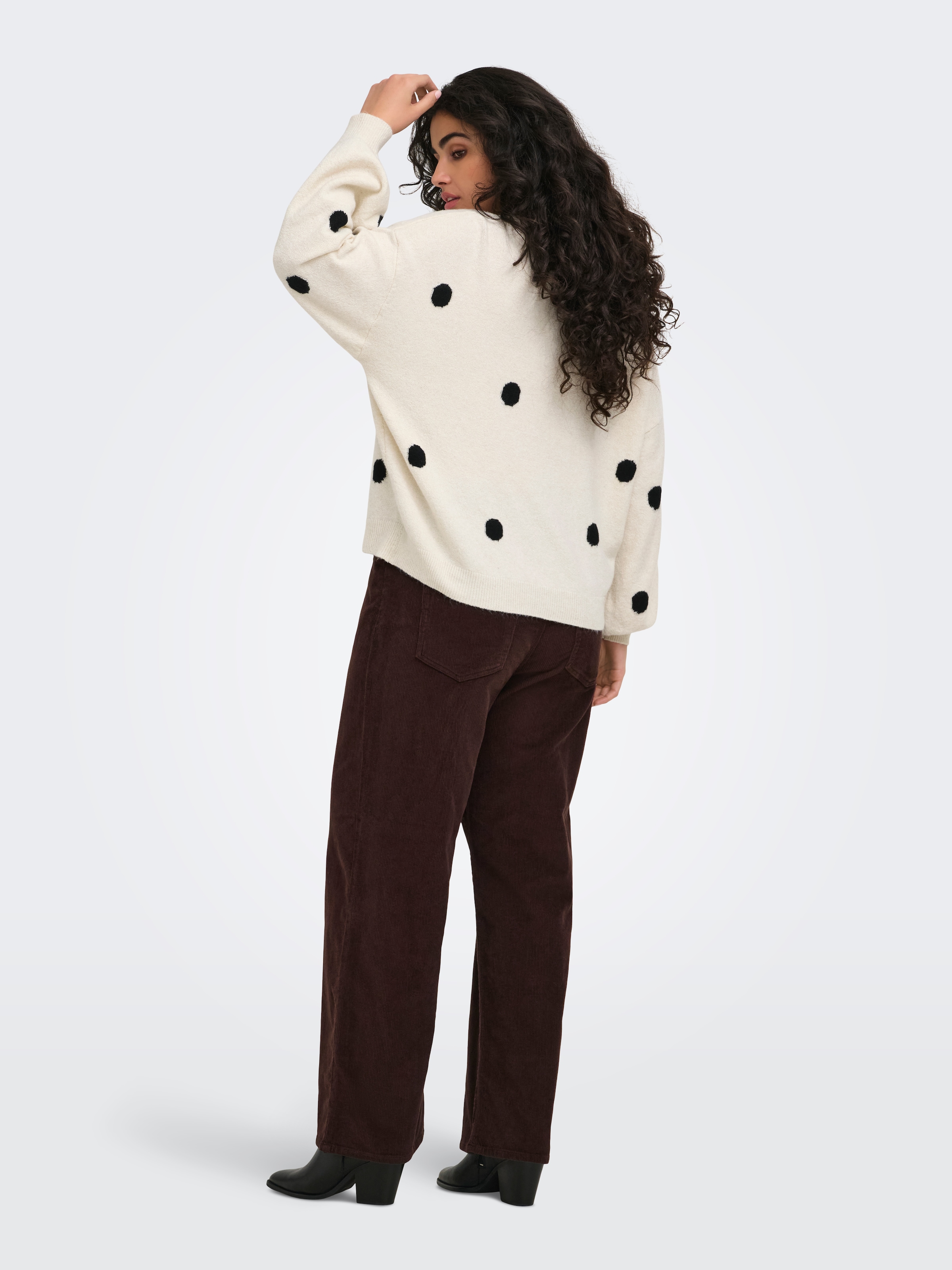 ONLY CARMAKOMA Pull à col rond »CARRICA LS DETAIL O-NECK KNT« mélange de matériaux, coupe normale