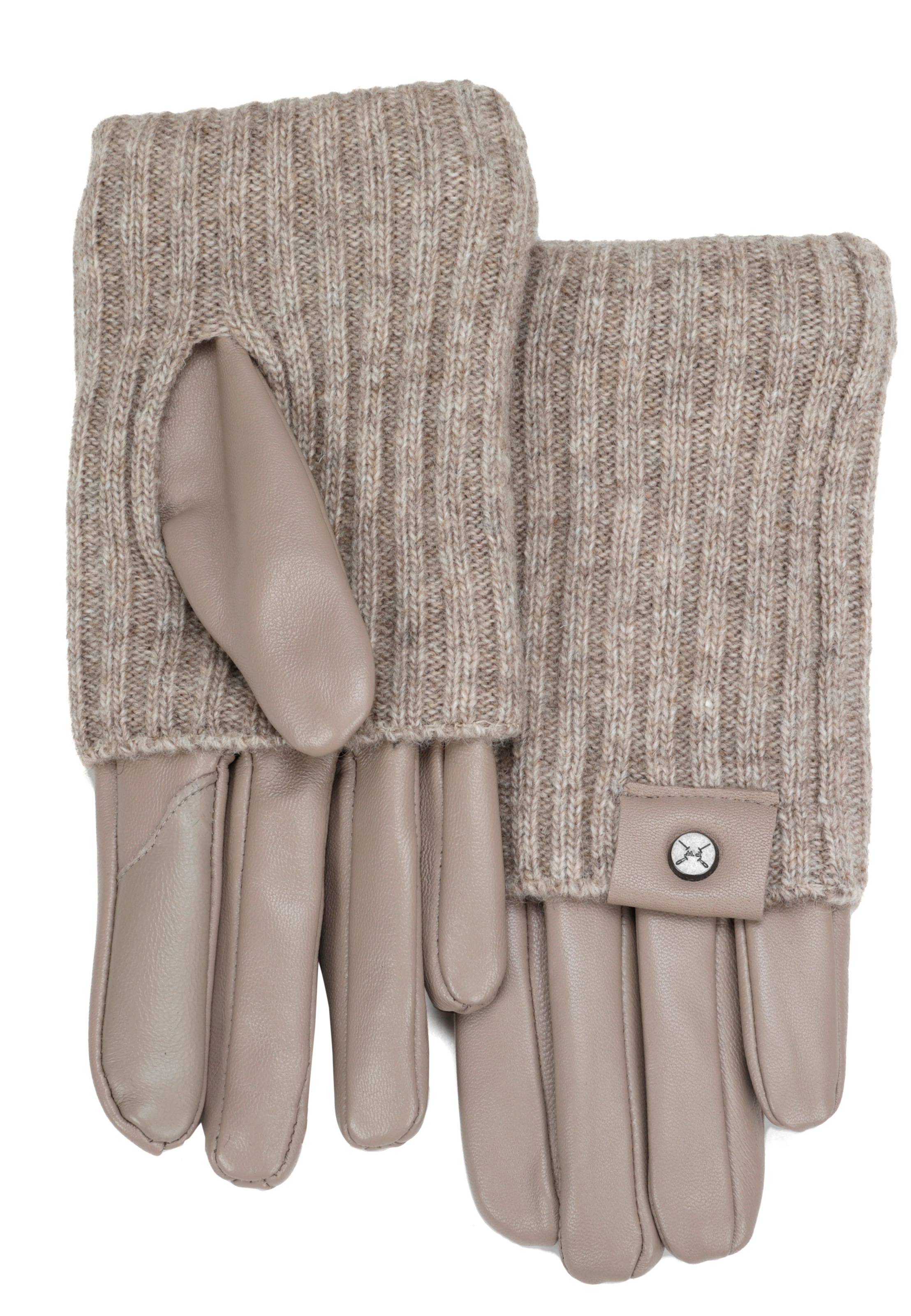 PEARLWOOD Lederhandschuhe »ROMY« Fleecefutter, als Lang-oder Kurzhandschuh zu tragen, Strickbündchen