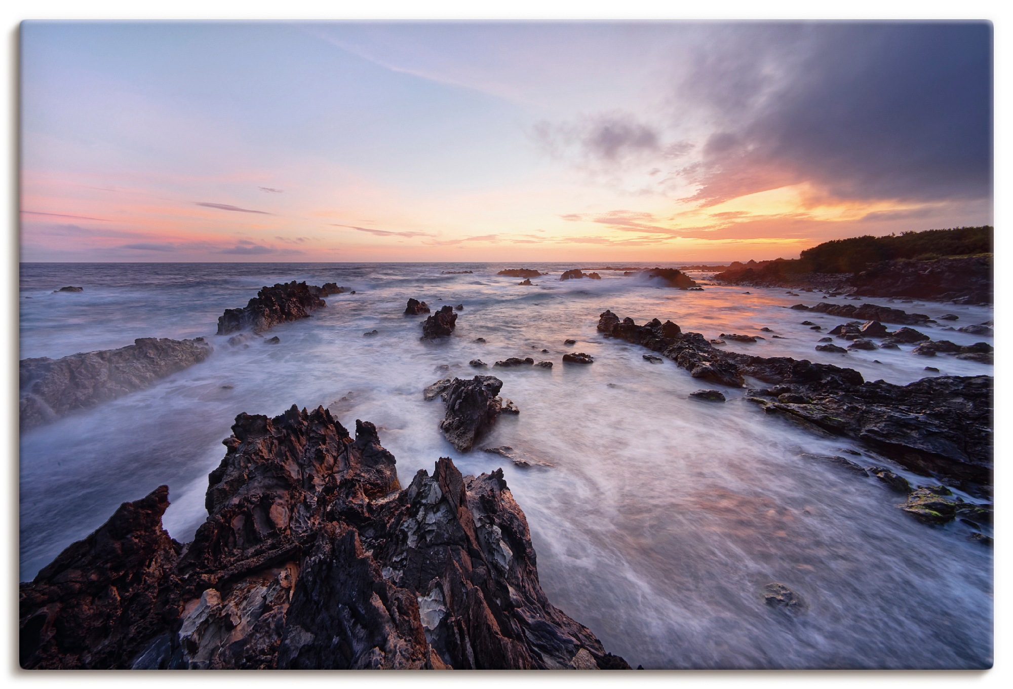 Image of Artland Wandbild »Wilde Küste im Abendlicht«, Küste, (1 St.), in vielen Grössen & Produktarten - Alubild / Outdoorbild für den Aussenbereich, Leinwandbild, Poster, Wandaufkleber / Wandtattoo auch für Badezimmer geeignet bei Ackermann Versand Schweiz