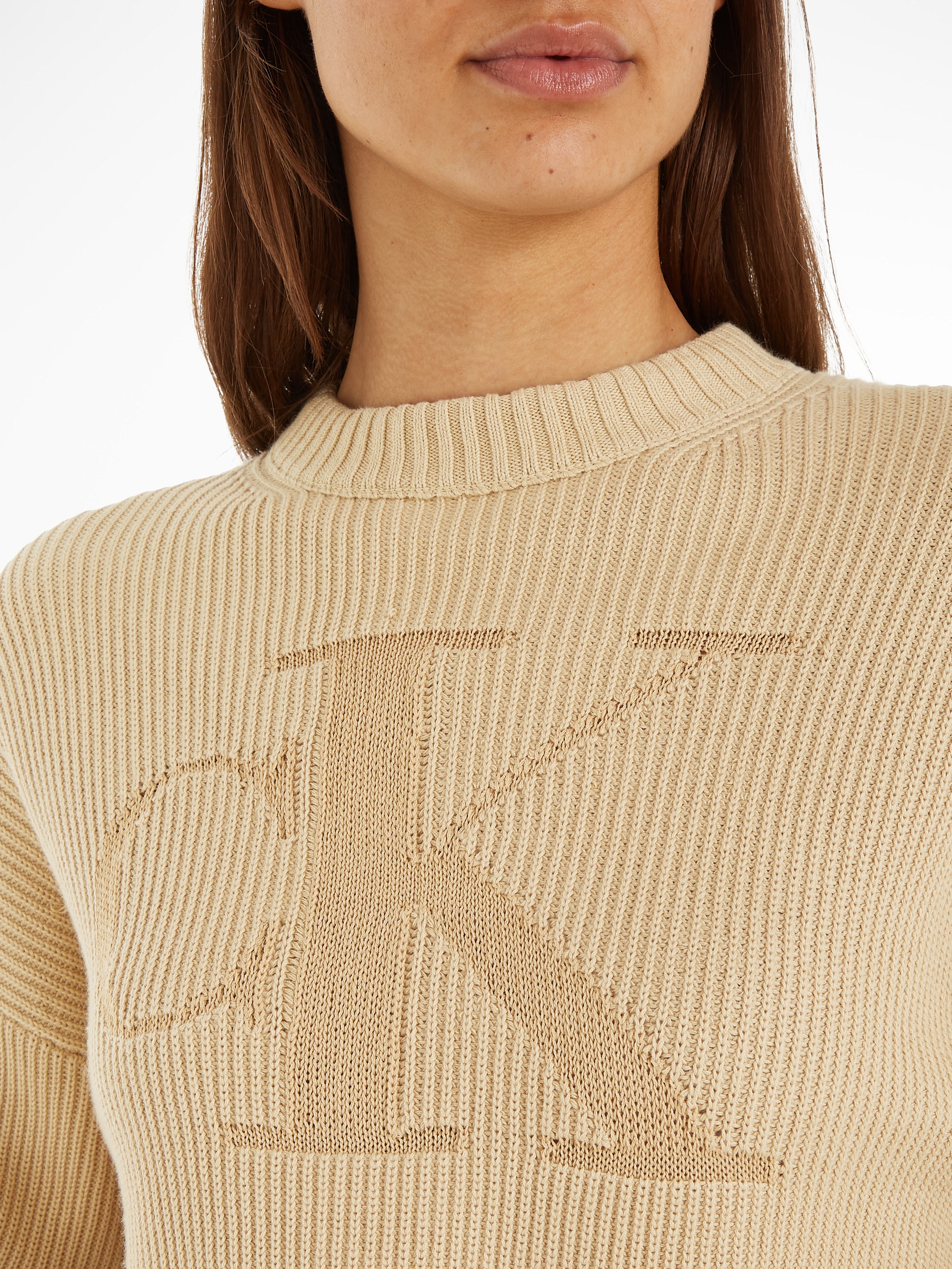 Calvin Klein Jeans Stehkragenpullover »LOGO INTARSIA REGULAR SWEATER«, mit Logostickerei