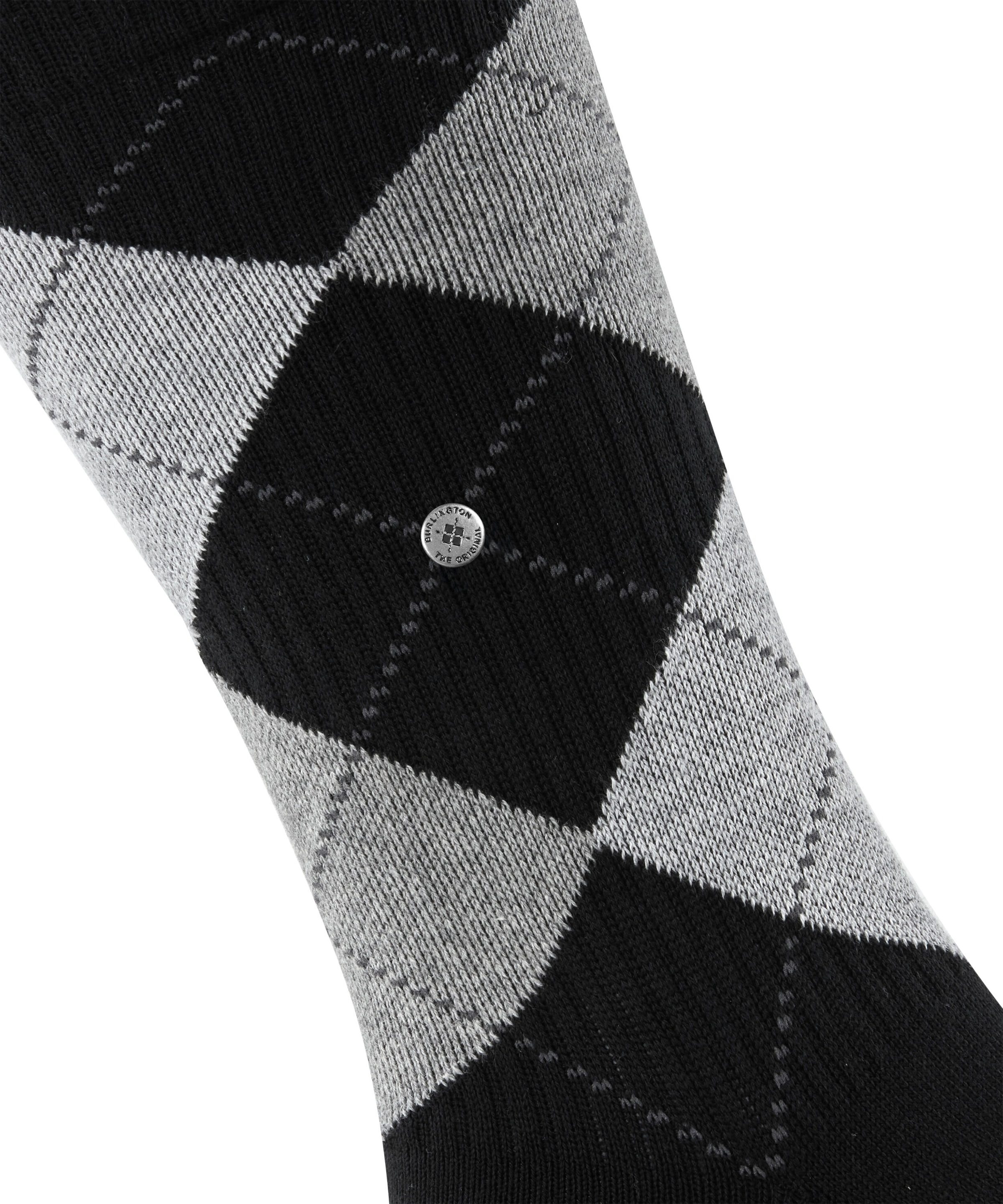 Burlington Chaussettes »Rib Court« taille unique 40-46, motif argyle, fine structure côtelée