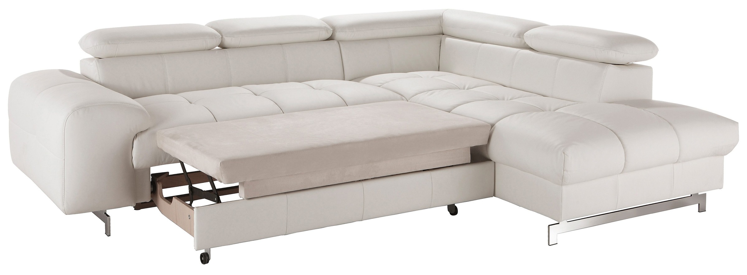 COTTA Ecksofa »Chef L-Form«, mit Kopfteilverstellung, edle Metallkufen, wahlweise mit Bettfunktion