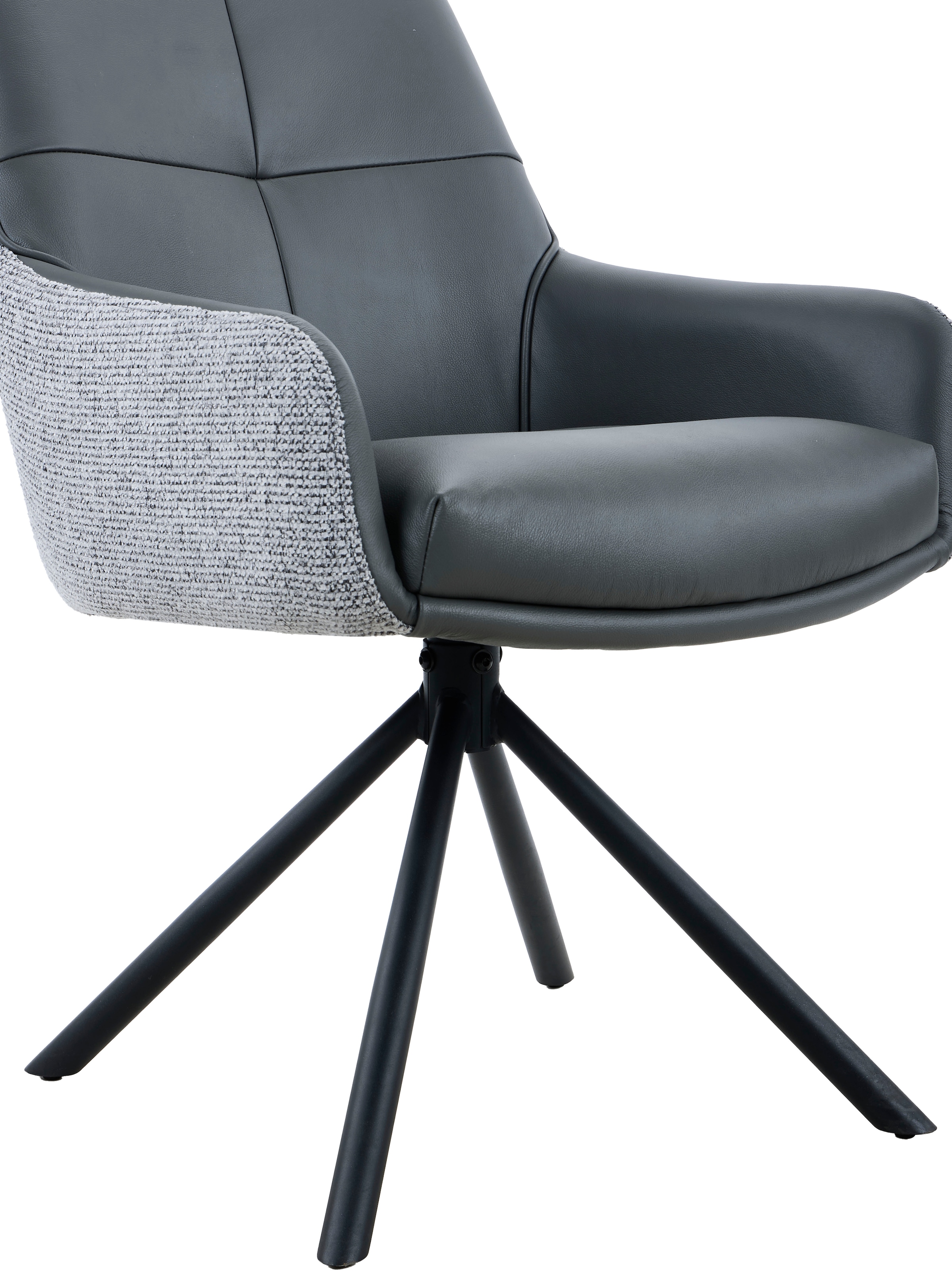 HELA Chaise avec accoudoirs »FARO« () 1 cuis360° drehbar, Materialkombi, Echtleder, Armlehnen