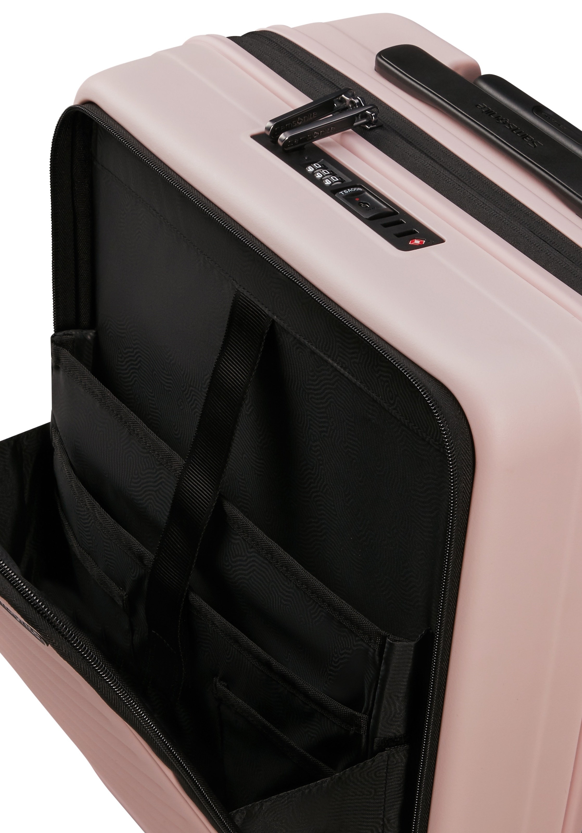 Samsonite Hartschalen-Trolley »RESTACKD, verschiedene Grössen und Farben«, (mit Packtaschen), 4 Rollen, Reisekoffer mit TSA Schloss Volumenerweiterung Packtaschen