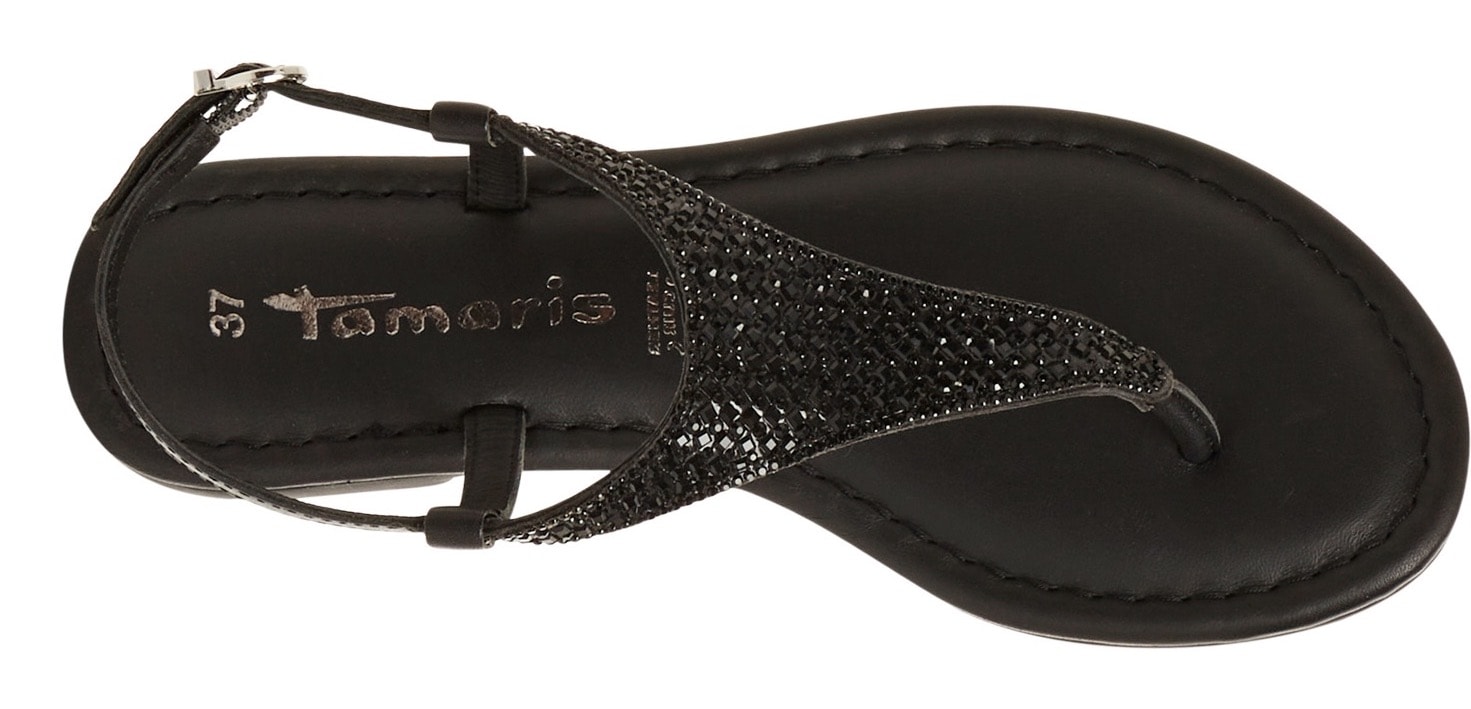 Tamaris Riemchensandale  , Sandalette, Sommerschuh, Festtagsschuh, funkelnde Strasssteinchen