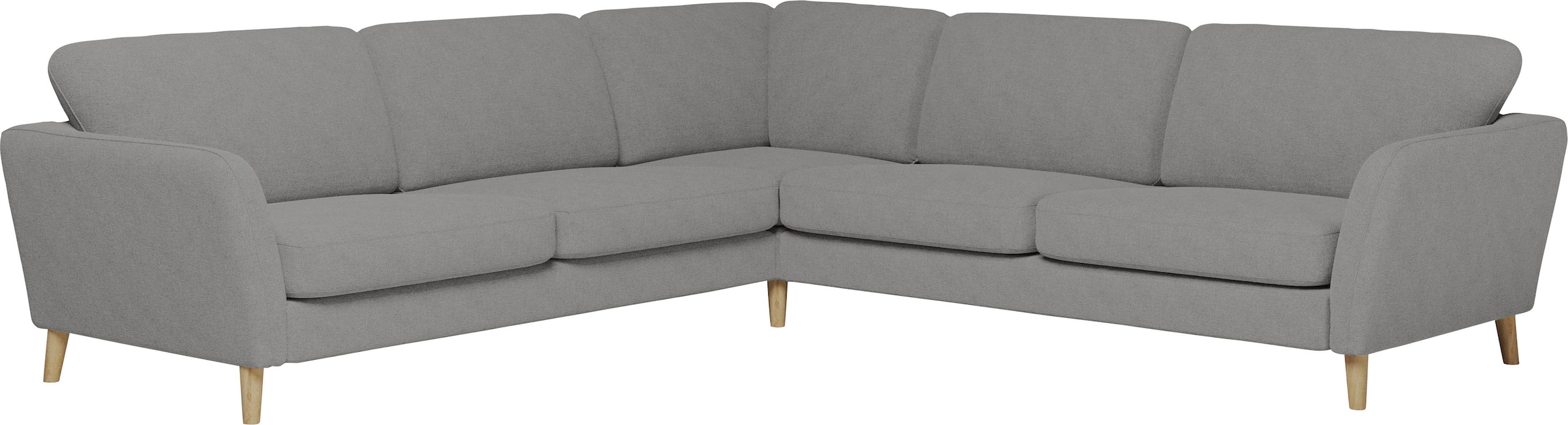 Home affaire Ecksofa »MARSEILLE 278/278 cm, L-Form, Webstoff, Flachgewebe, Filzoptik« gleichschenklig, Massivholzbeine, Landhausstil, Wellenunterfederung