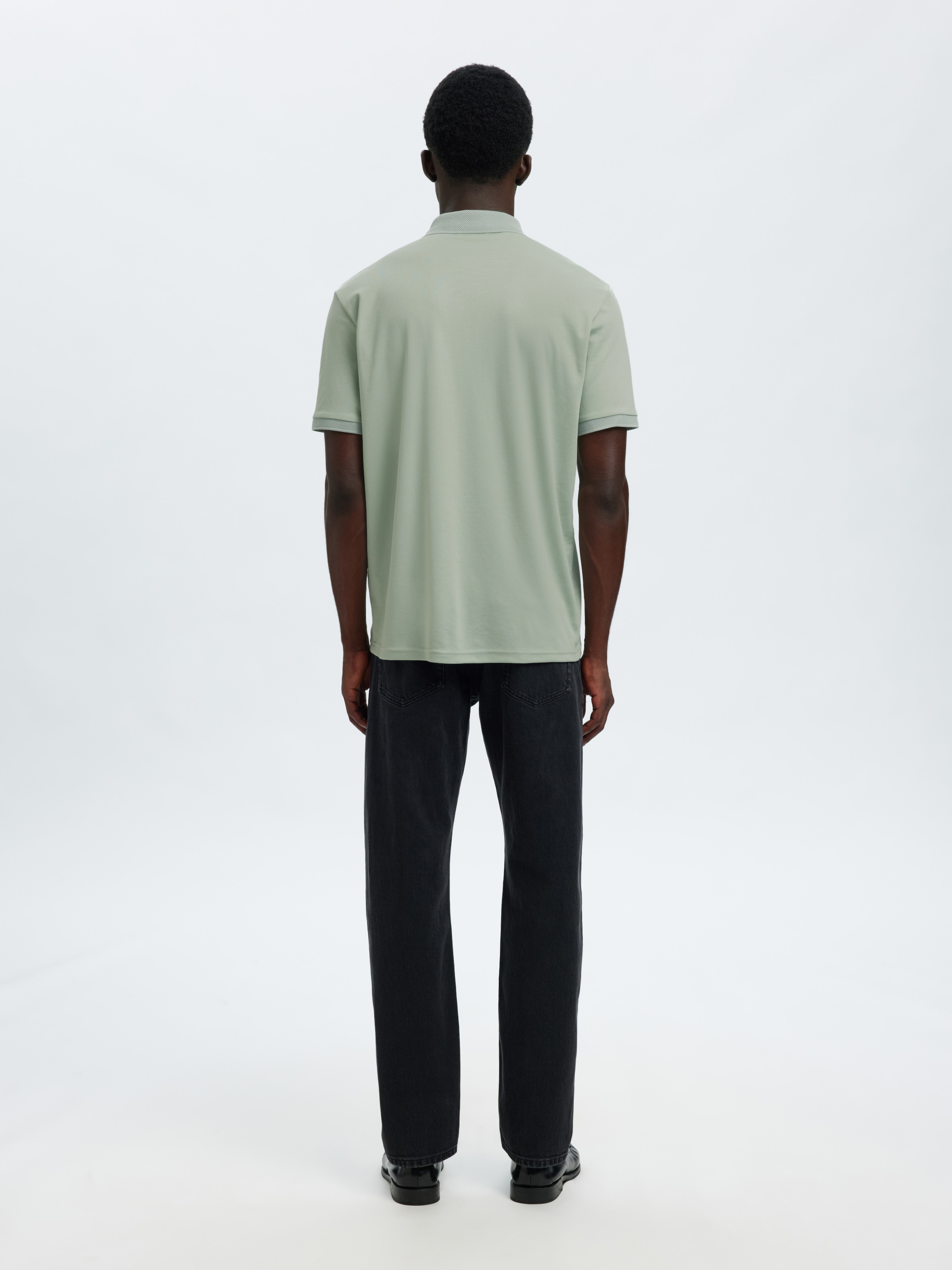 SELECTED Polo »SLHFAVE BUTTON SS POLO NOOS« mélange coton, coupe régulière
