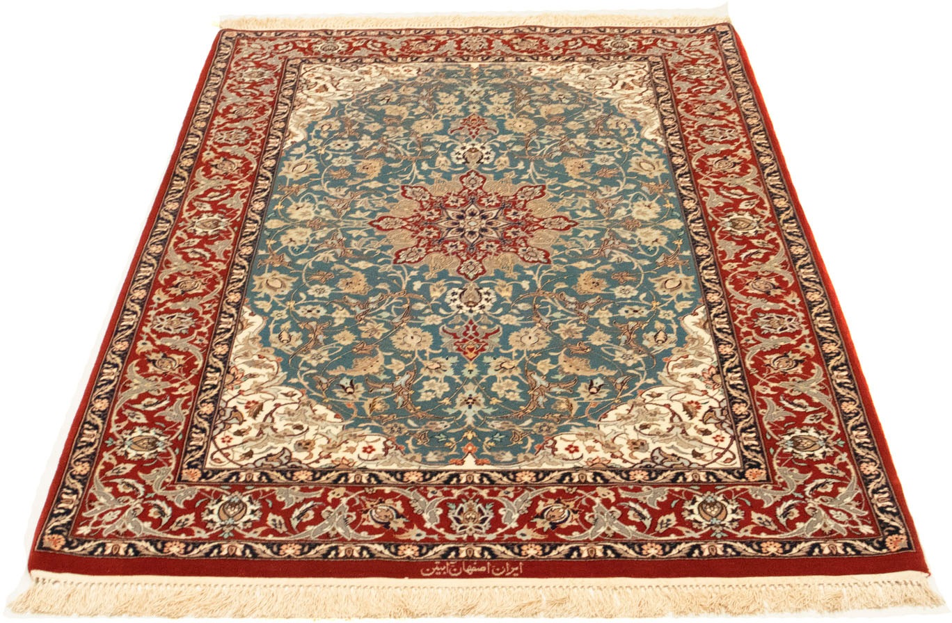 Image of morgenland Teppich »Isfahan Teppich handgeknüpft blau«, rechteckig, 7 mm Höhe, handgeknüpft bei Ackermann Versand Schweiz