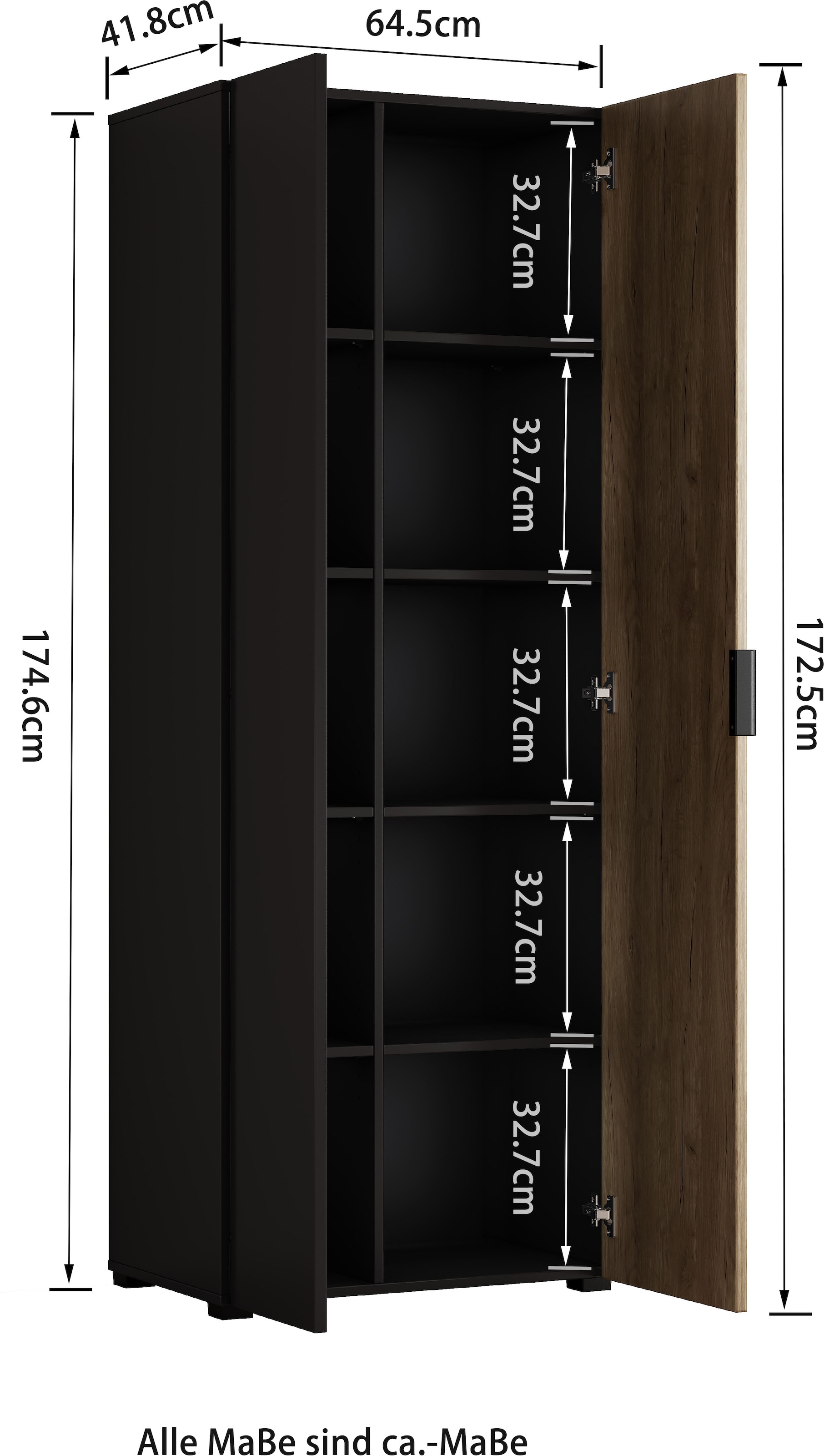 GOODproduct Aktenschrank »ASPEA-AS1T5F« Set,  Mehrzweckschrank, modernes Design mit Akustikpaneel-Optik