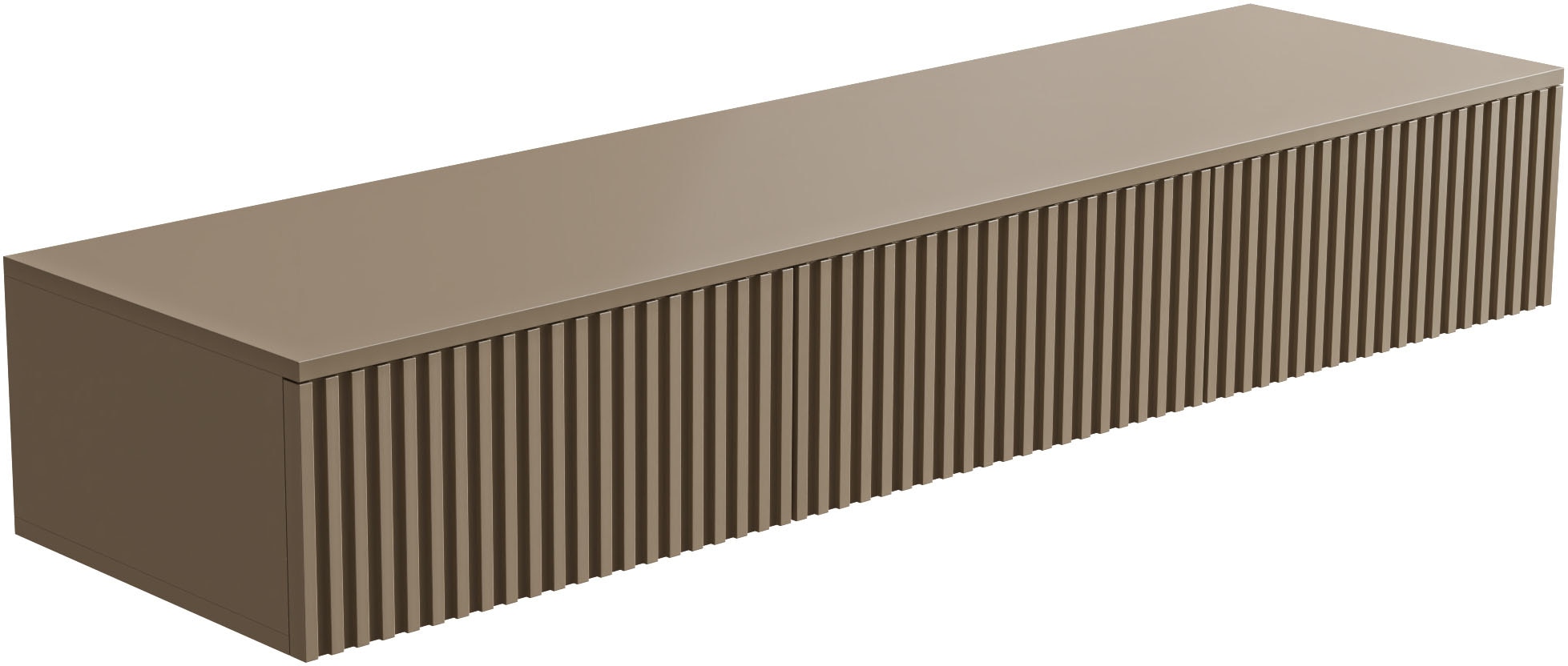 HBZ Table basse »Lowboard Lanai, hängend, mit moderner Rillenoptik« 1 cuis tlg. Largeur 150cm, revêtement mélaminé, ouverture par pression