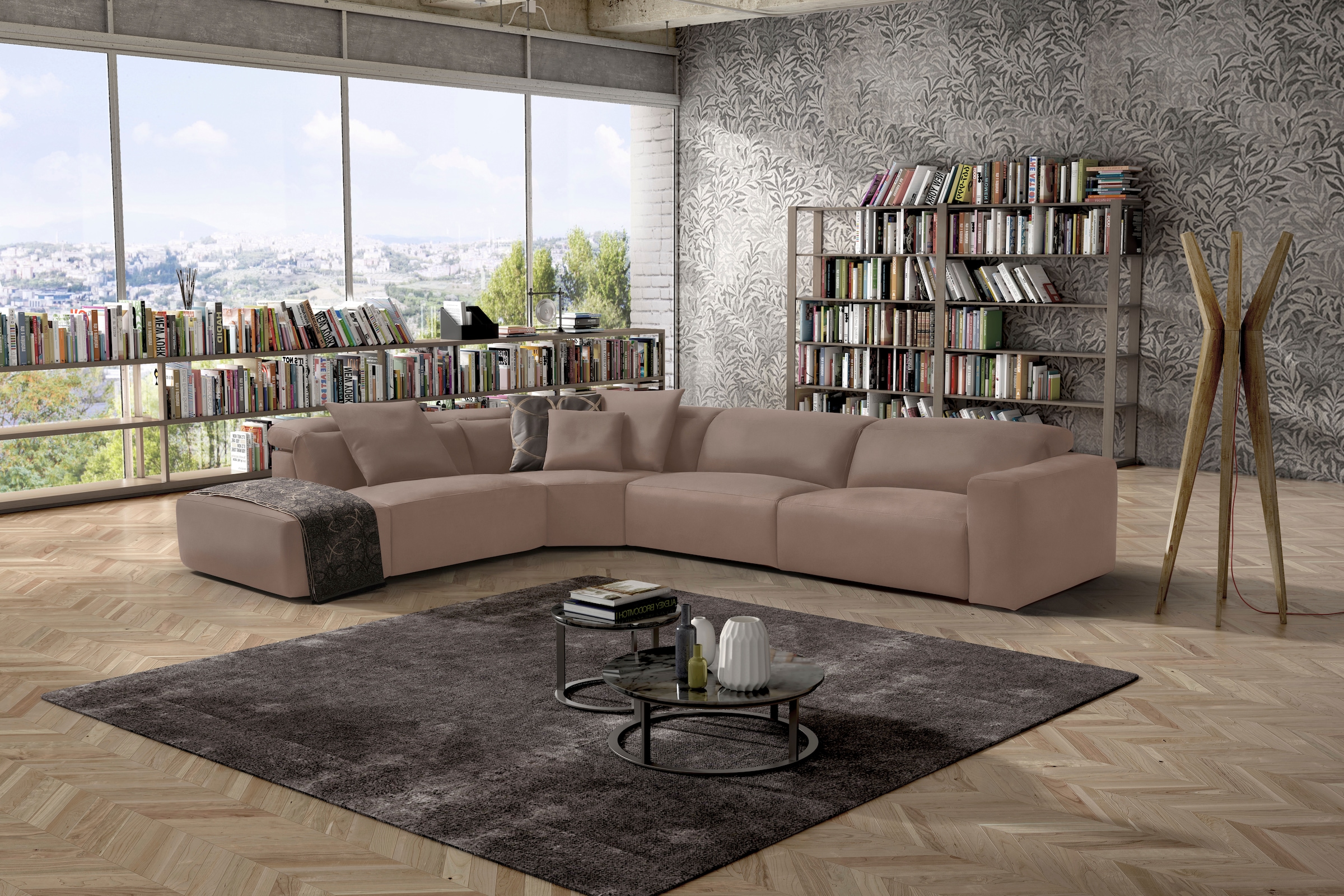 Egoitaliano Ecksofa »Beverly, extravangantes Designsofa mit erstklassigem Sitzkomfort«, wahlweise mit elektrischer Relaxfunktion, Kopfteilverstellung