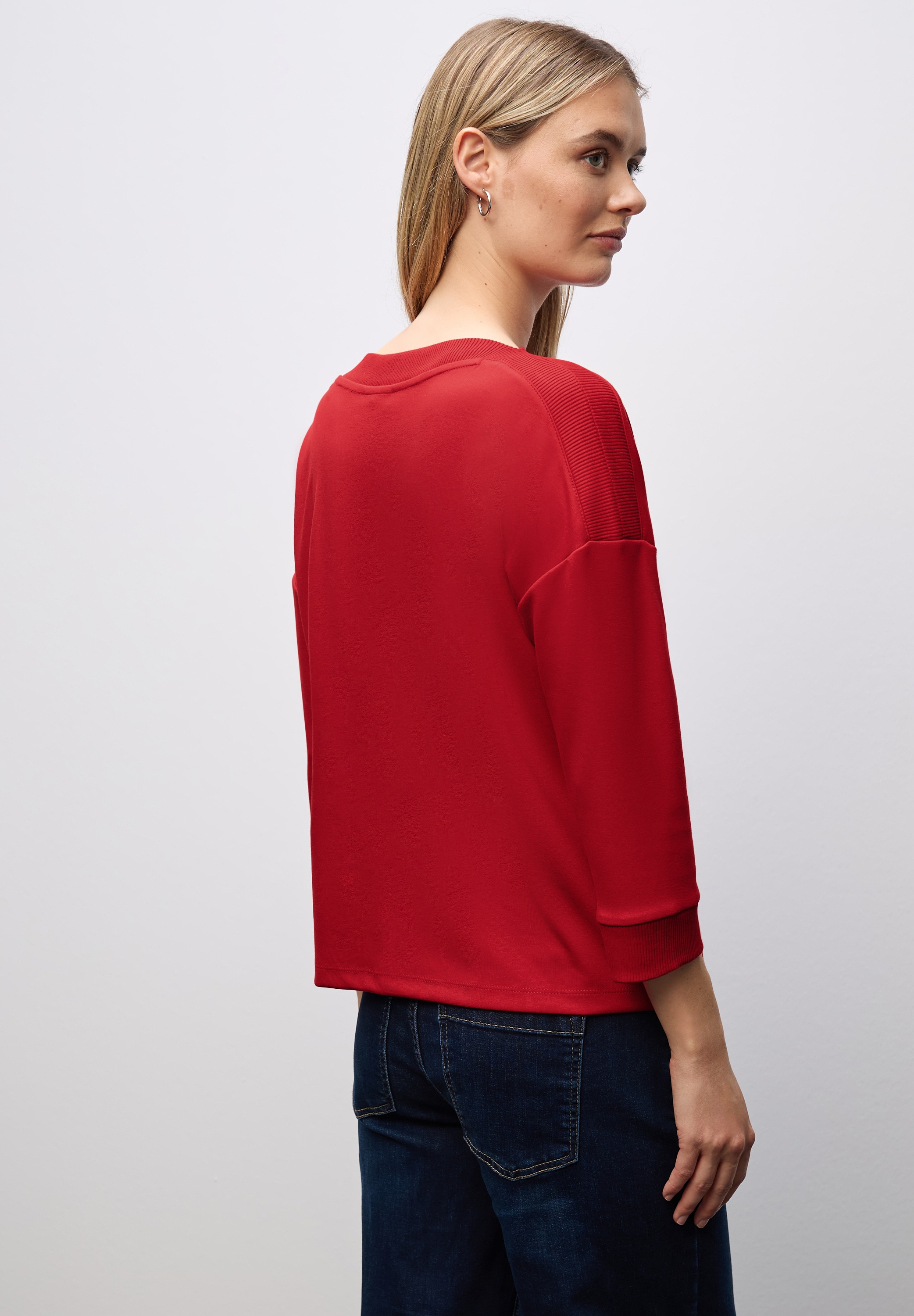 STREET ONE 3/4-Arm-Shirt, Strick-Shirt mit U-Boot-Ausschnitt