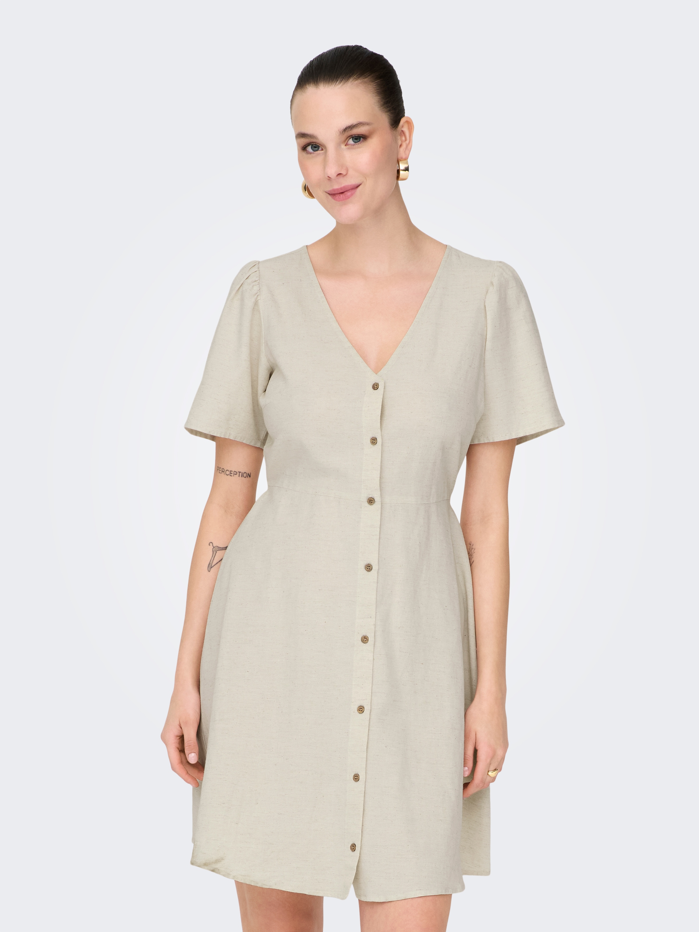 ONLY Mini-robe »ONLVITA LIFE S/S SHORT DRESS NOOS WVN« mélange viscose, coupe régulière