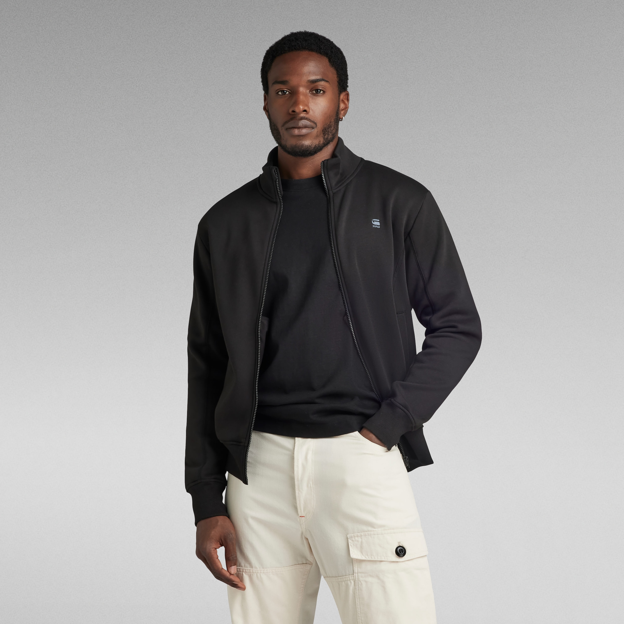 Image of G-STAR Sweatjacke "Track Jacket" mit Logostickerei auf der Brust, Regular Fit