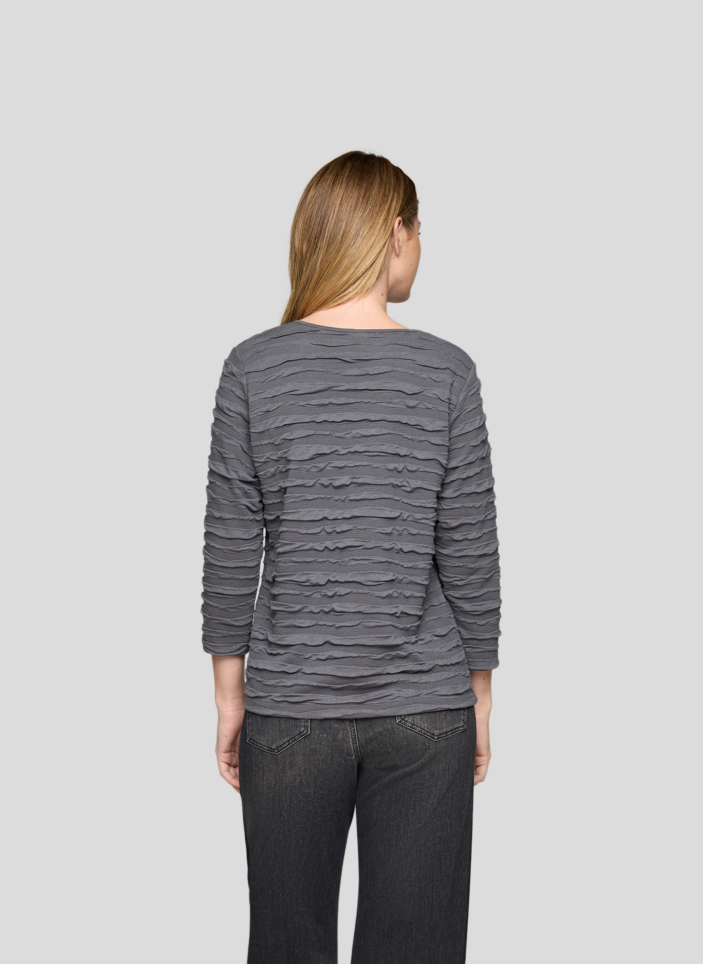 Rabe T-shirt à manches 3/4 mit Crinkle Optik