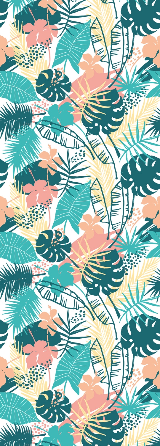 Image of queence Vinyltapete "Islay" Motiv bedruckt botanisch floral gemustert natürlich glatt 90x250cm, selbstklebend, kinderleichte Anbringung, Sticker