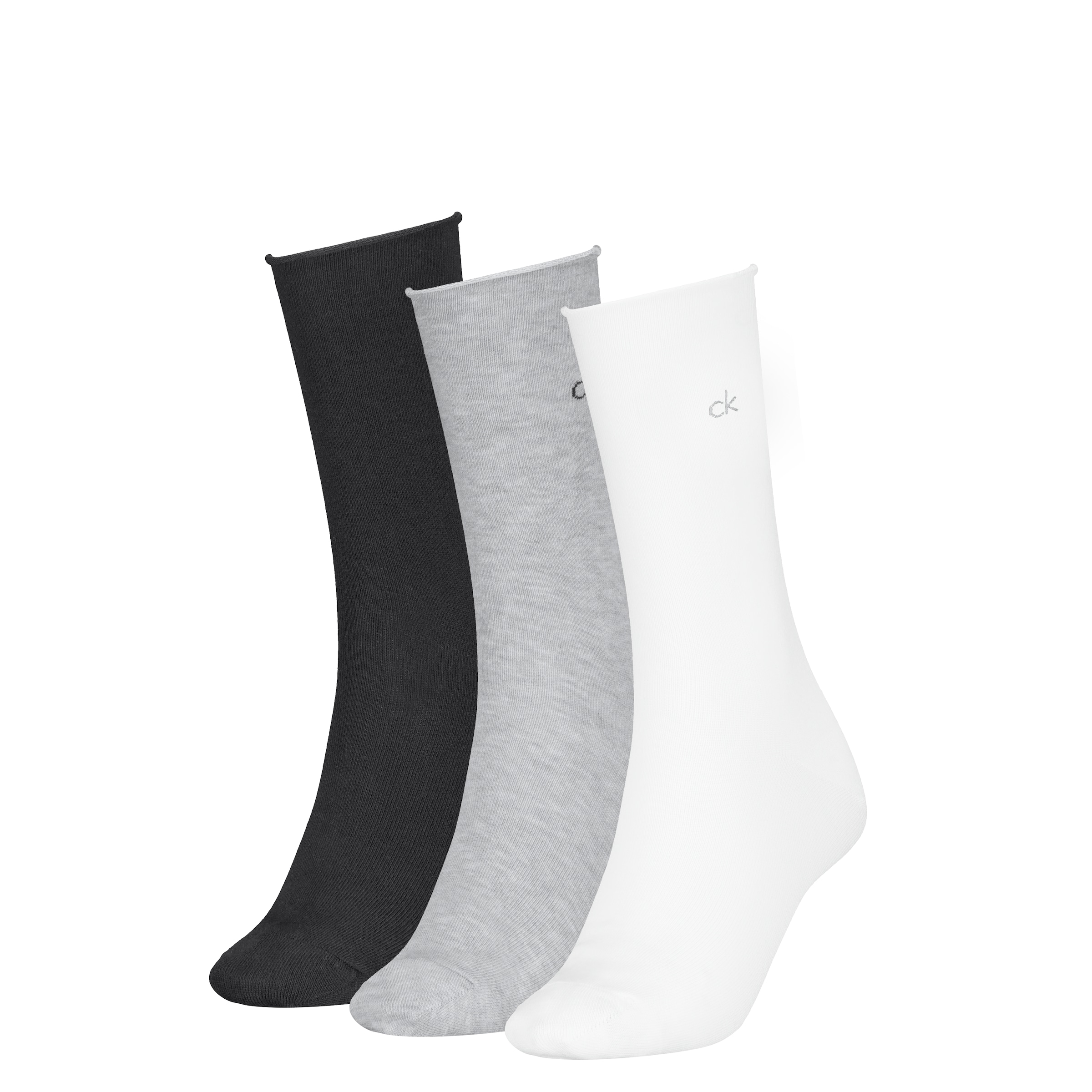 Image of Calvin Klein Socken "CK WOMEN SOCK ROLLTOP" 3 Paar, mit kleinem Rollbund, Cotton-Mix