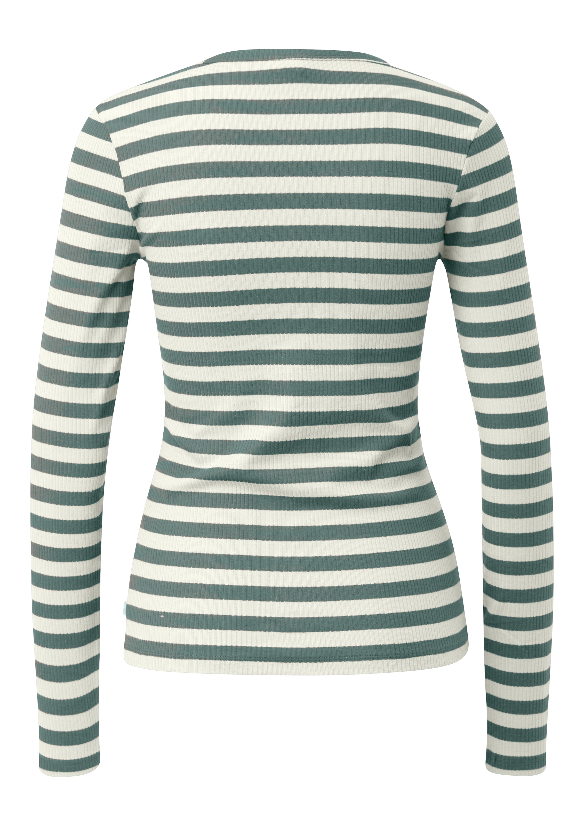 QS Langarmshirt, Sommershirt, geringelt, Ripp-Ware