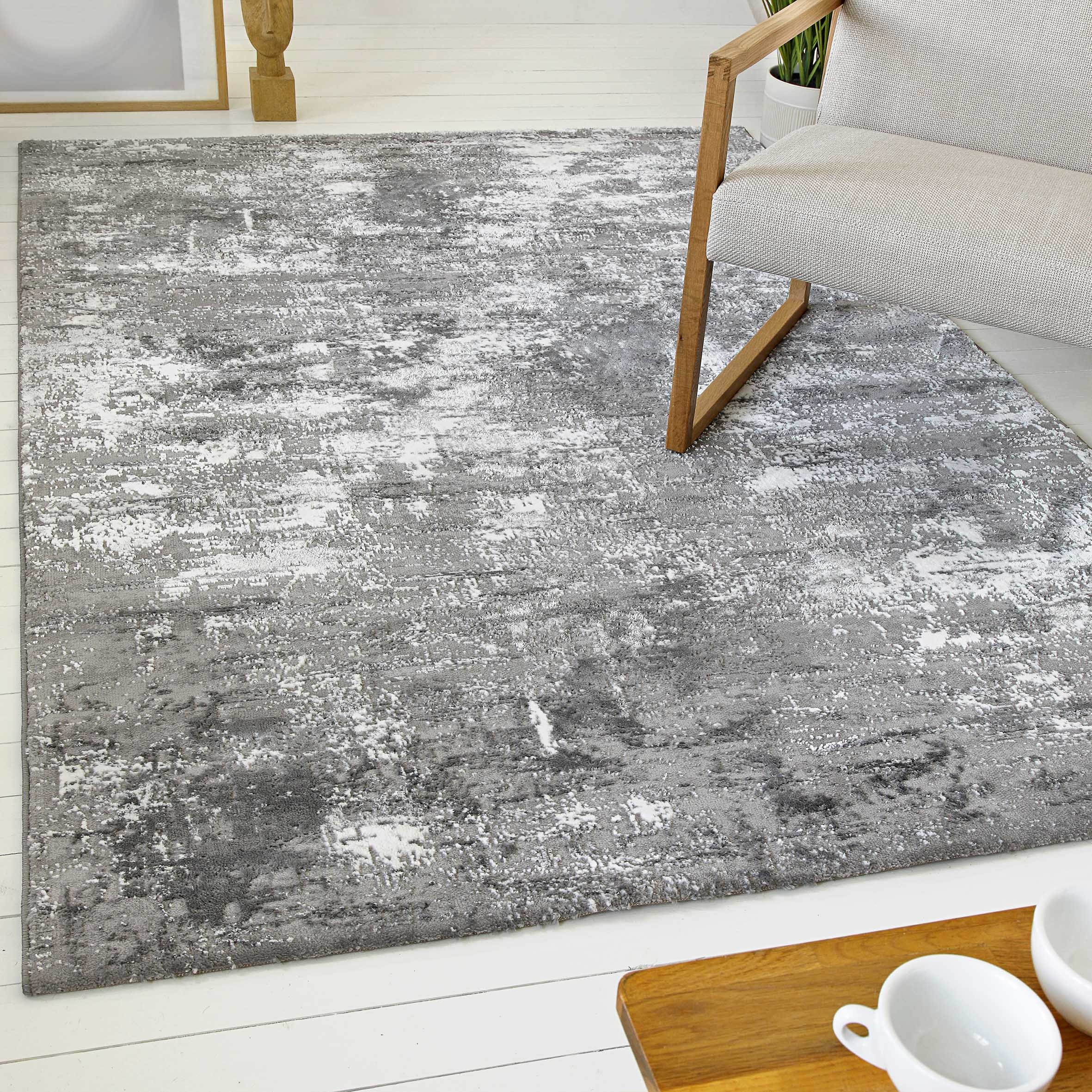 Image of GOODproduct Teppich "Aeliana" rechteckig 12 mm Höhe weicher Kurzflor, Hoch Tief, Skandi, Vintage, Wohnzimmer, Schlafzimmer