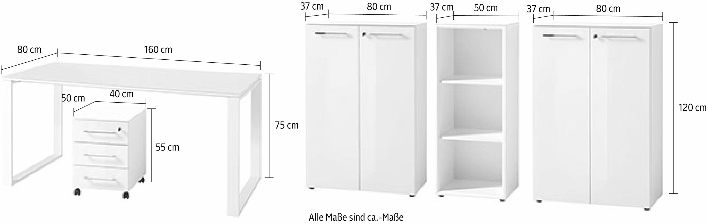 GERMANIA Büro-Set »GW-Monteria«, (Set, 5 tlg.)