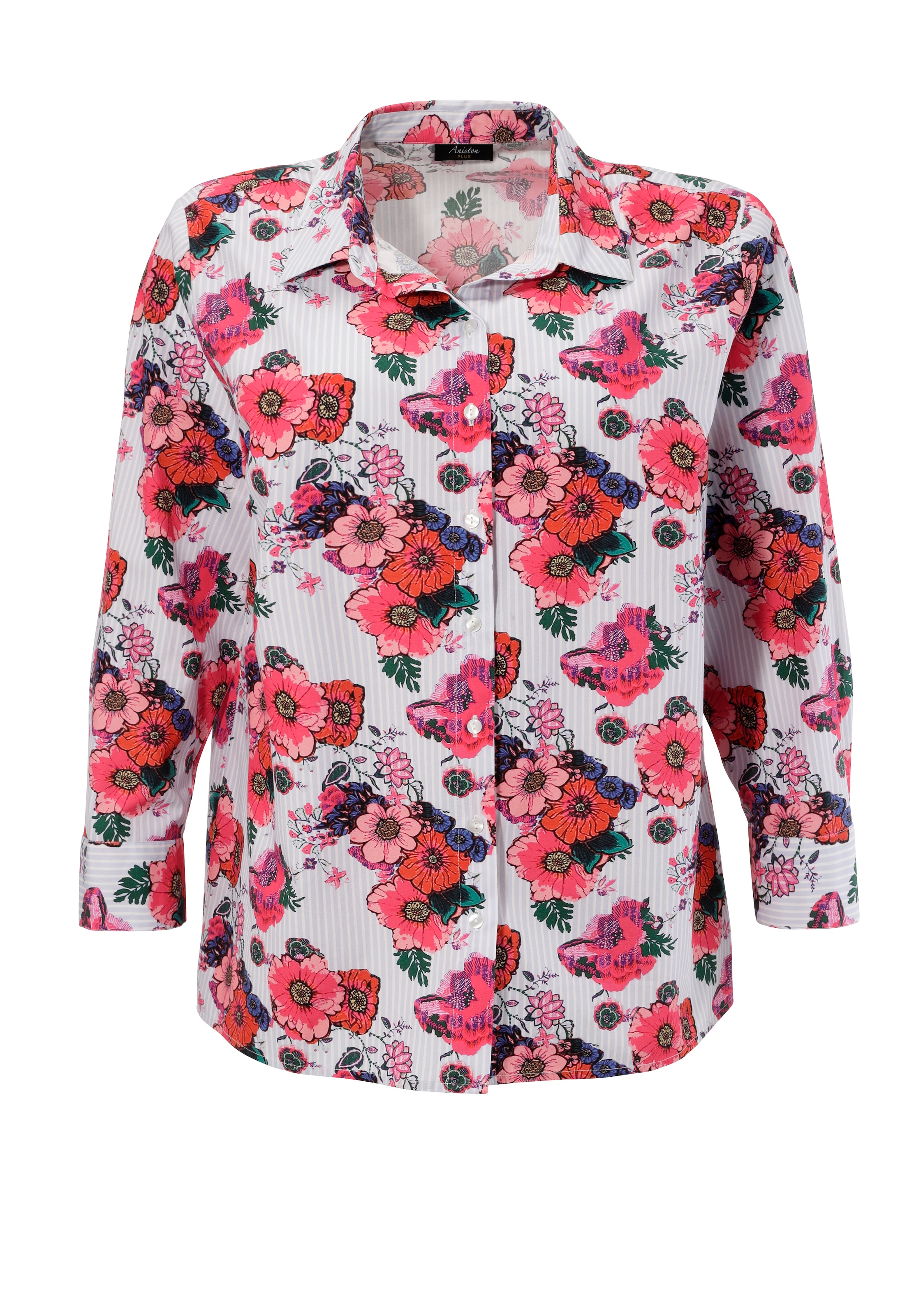 Aniston PLUS Hemdbluse, mit trendigem Blumendruck