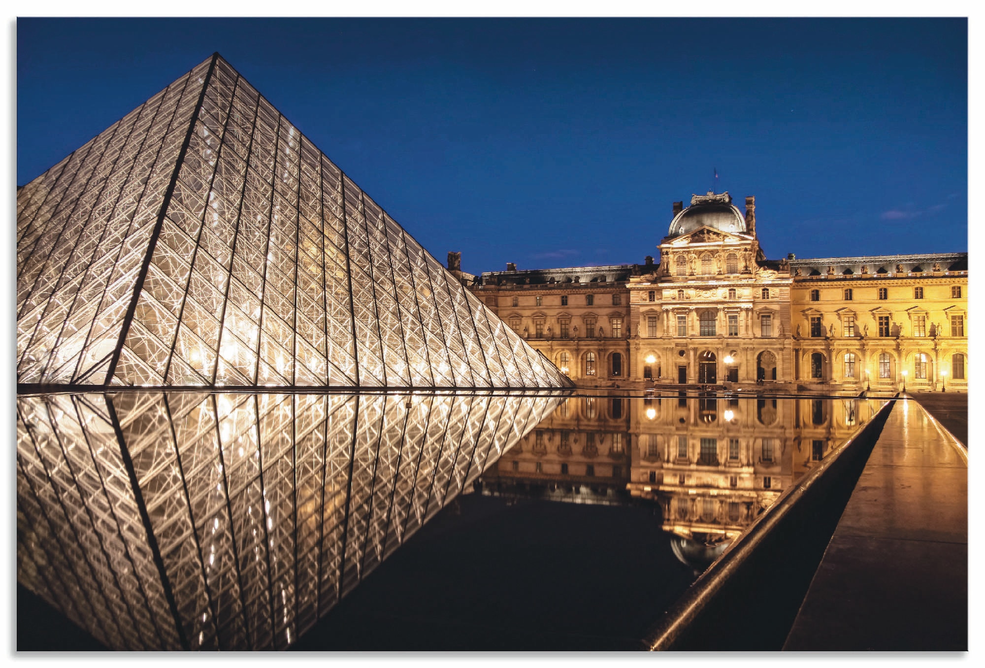 Artland Alu-Dibond-Druck »Glaspyramide Musée du Louvre, Paris«, Gebäude, (1 St.), für Innen- und Aussenbereich geeignet, Outdoorbild