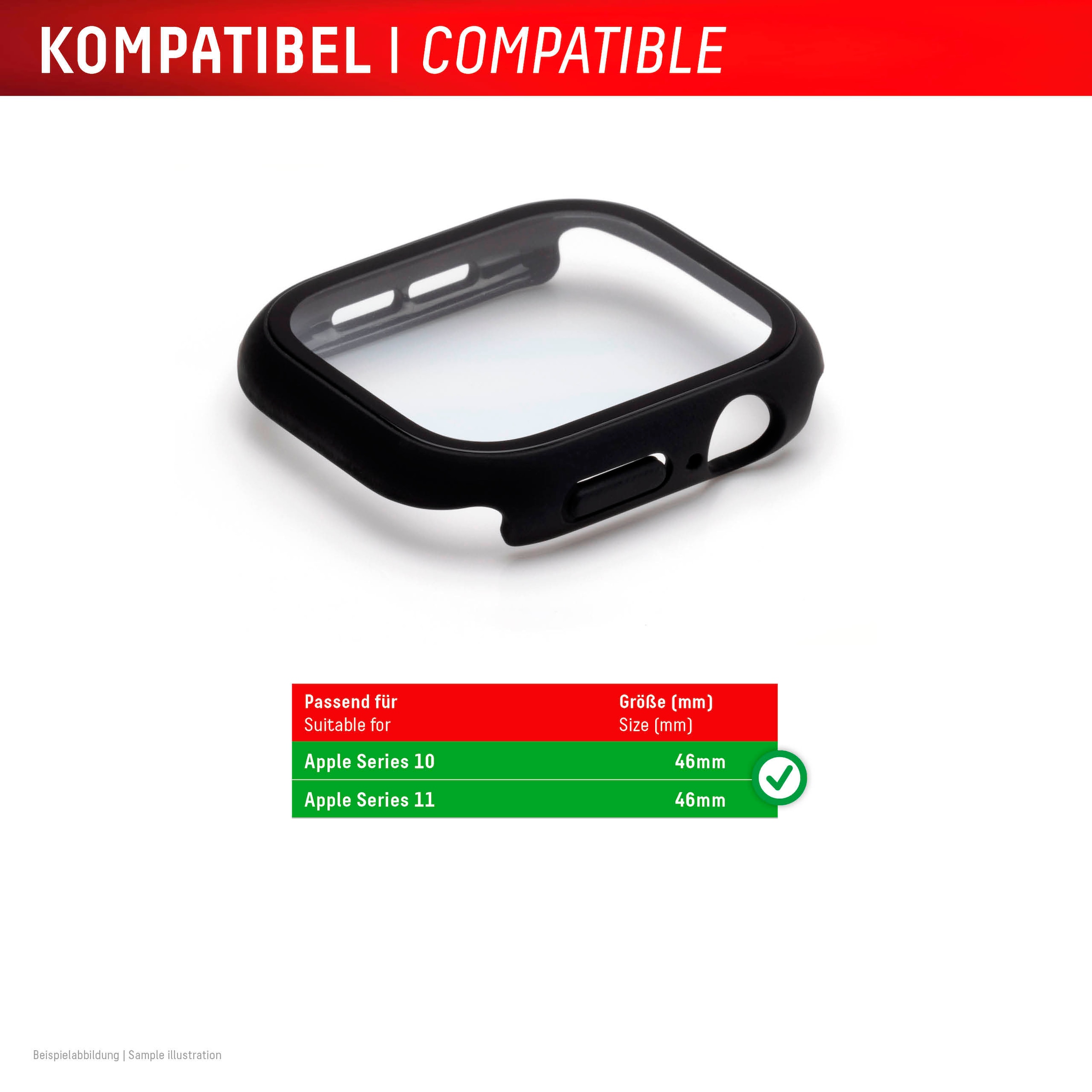 Displex Verre de protection d'écran »Smartwatch Glass All-In-One Protector Full Body« für Apple Watch Series 10 46 mm;Apple Watch Series 11 46 mm Displayschutzfolie, Schutzfolie, Bildschirmschutz, kratz- & stossfest