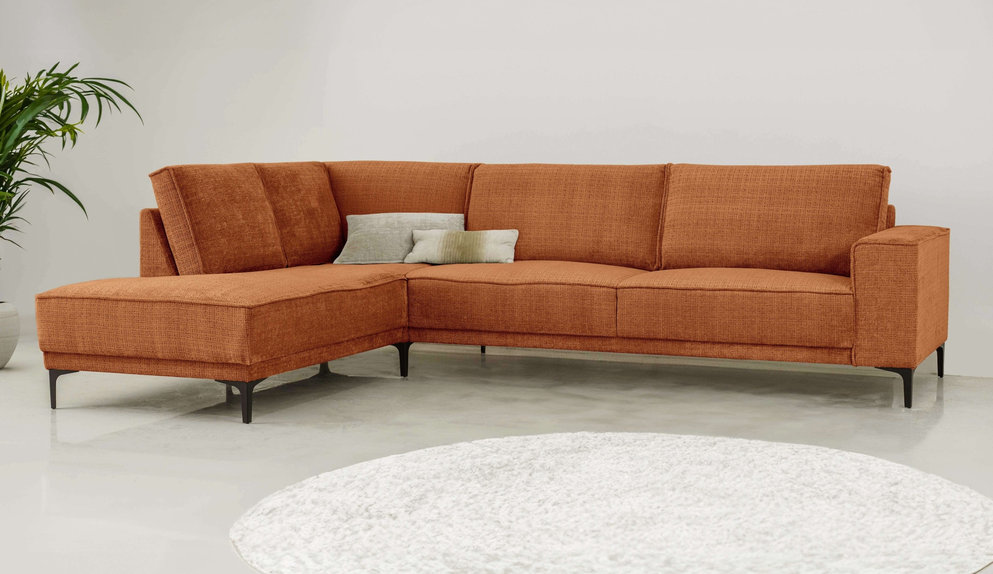 GOODproduct Ecksofa »OLAND Chenille L-Form, B: 289 cm, Skandi-Design« Struktur, Flachgewebe, Luxus-Microfaser, Boucle