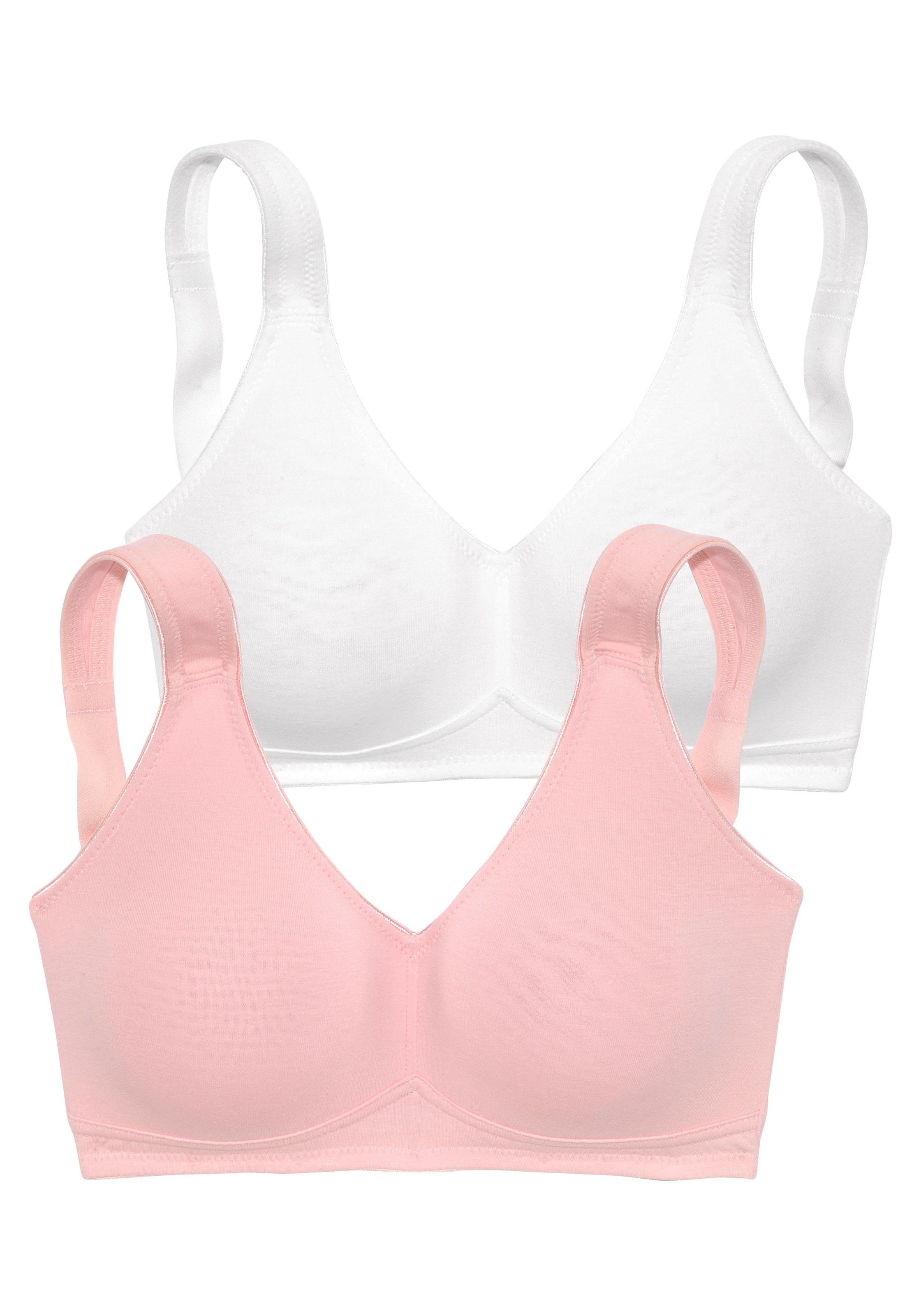 petite fleur Soft-BH, versandkostenfrei Baumwolle, auf 2 Dessous Bügel, (Packung, aus Stück), ohne weicher Basic