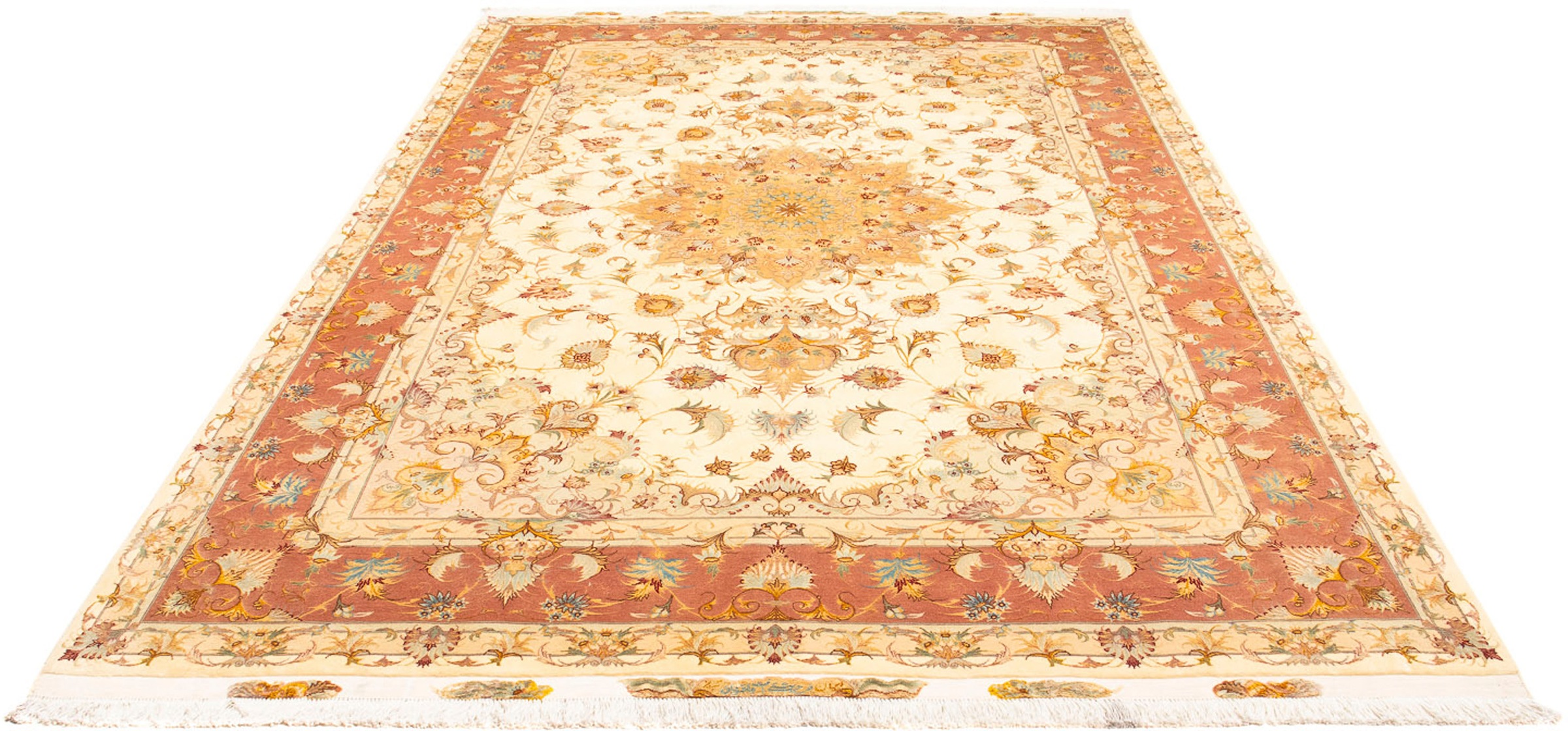 Image of morgenland Orientteppich »Perser - Täbriz - Royal - 294 x 203 cm - beige«, rechteckig, 7 mm Höhe, Wohnzimmer, Handgeknüpft, Einzelstück mit Zertifikat bei Ackermann Versand Schweiz