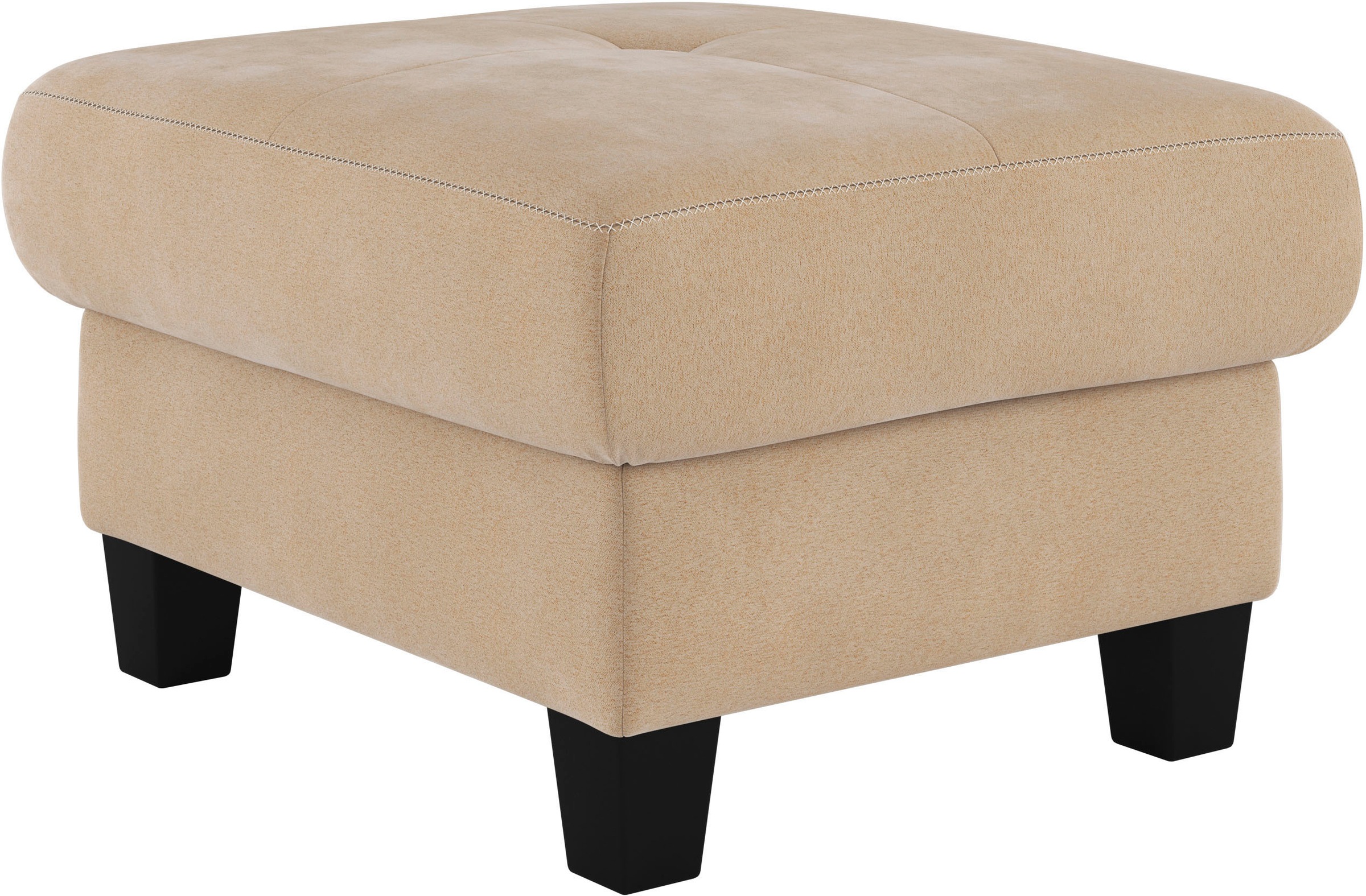 Places of Style Polsterhocker »Varese«, Kreuznaht in beige
