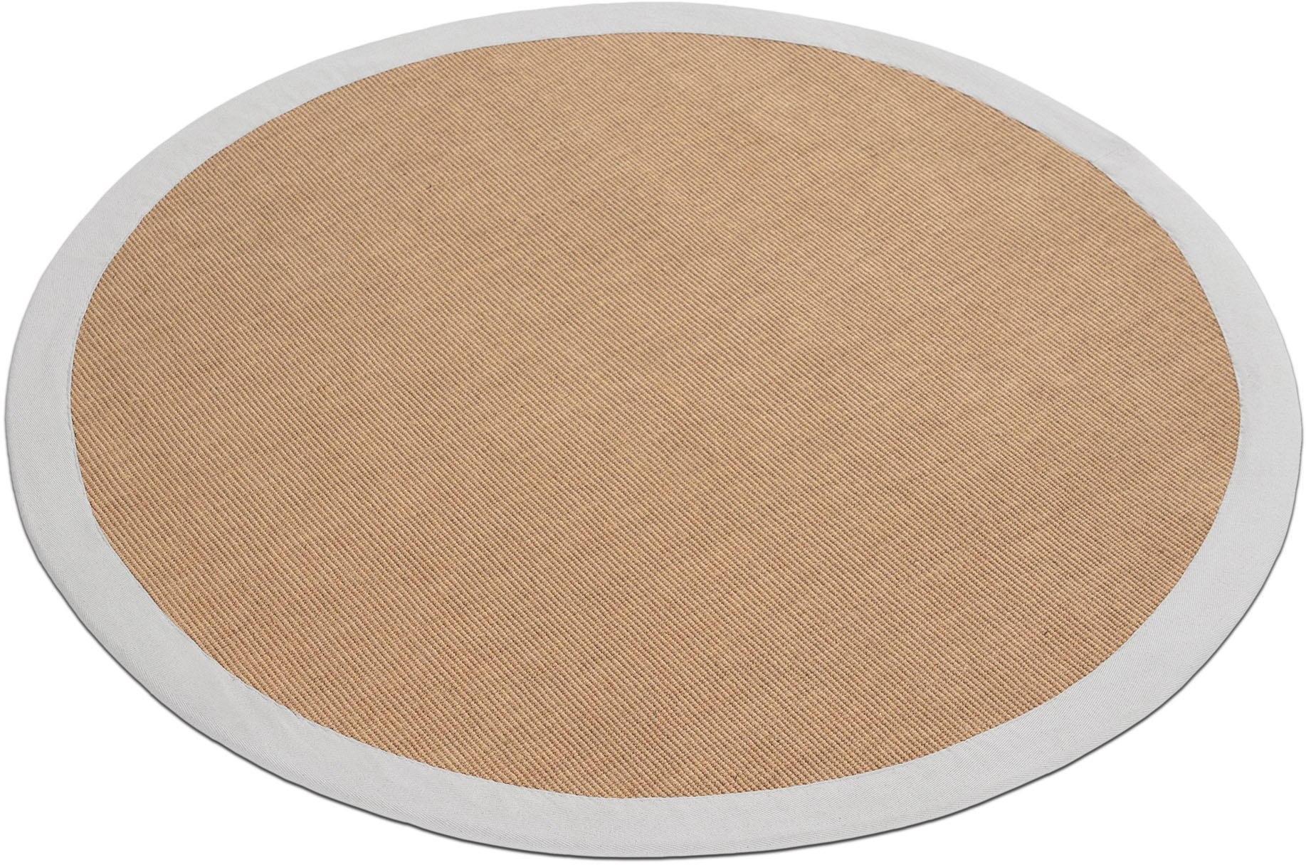 carpetfine Sisalteppich »Sisal«, rund, 5 mm Höhe, mit farbiger Bordüre, Anti-Rutsch Rückseite
