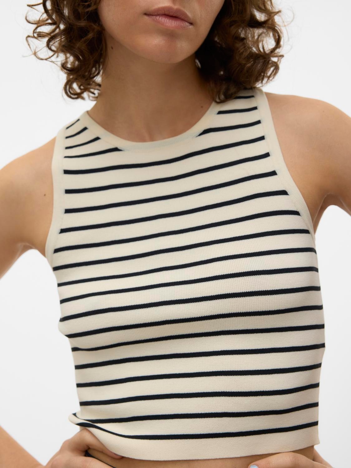 Vero Moda Strickpullover »VMGINNY SL O-NECK CROP TOP NOOS«