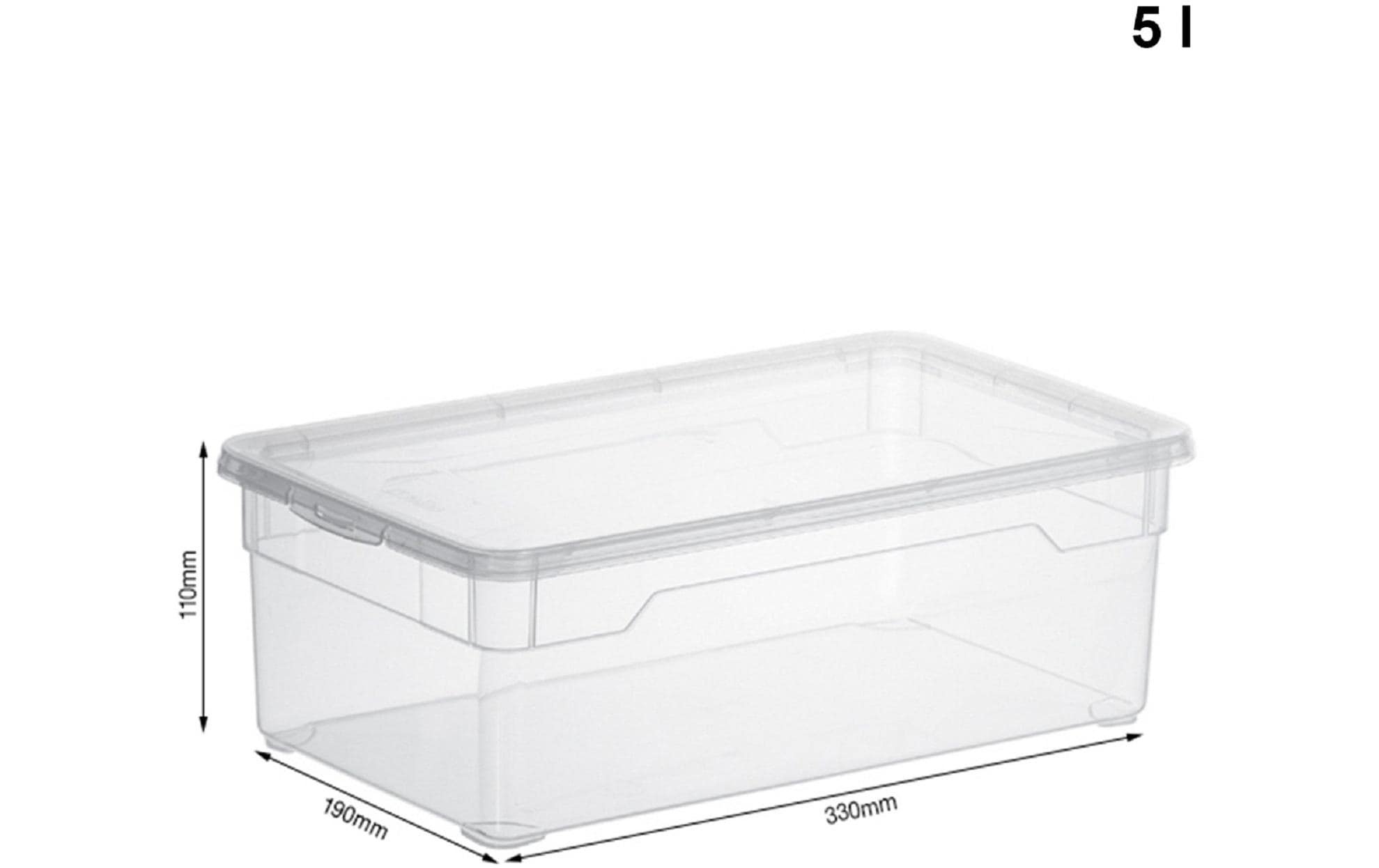 ROTHO Aufbewahrungsbox »CLEAR Blau, 5 tlg.«, (5 St.)