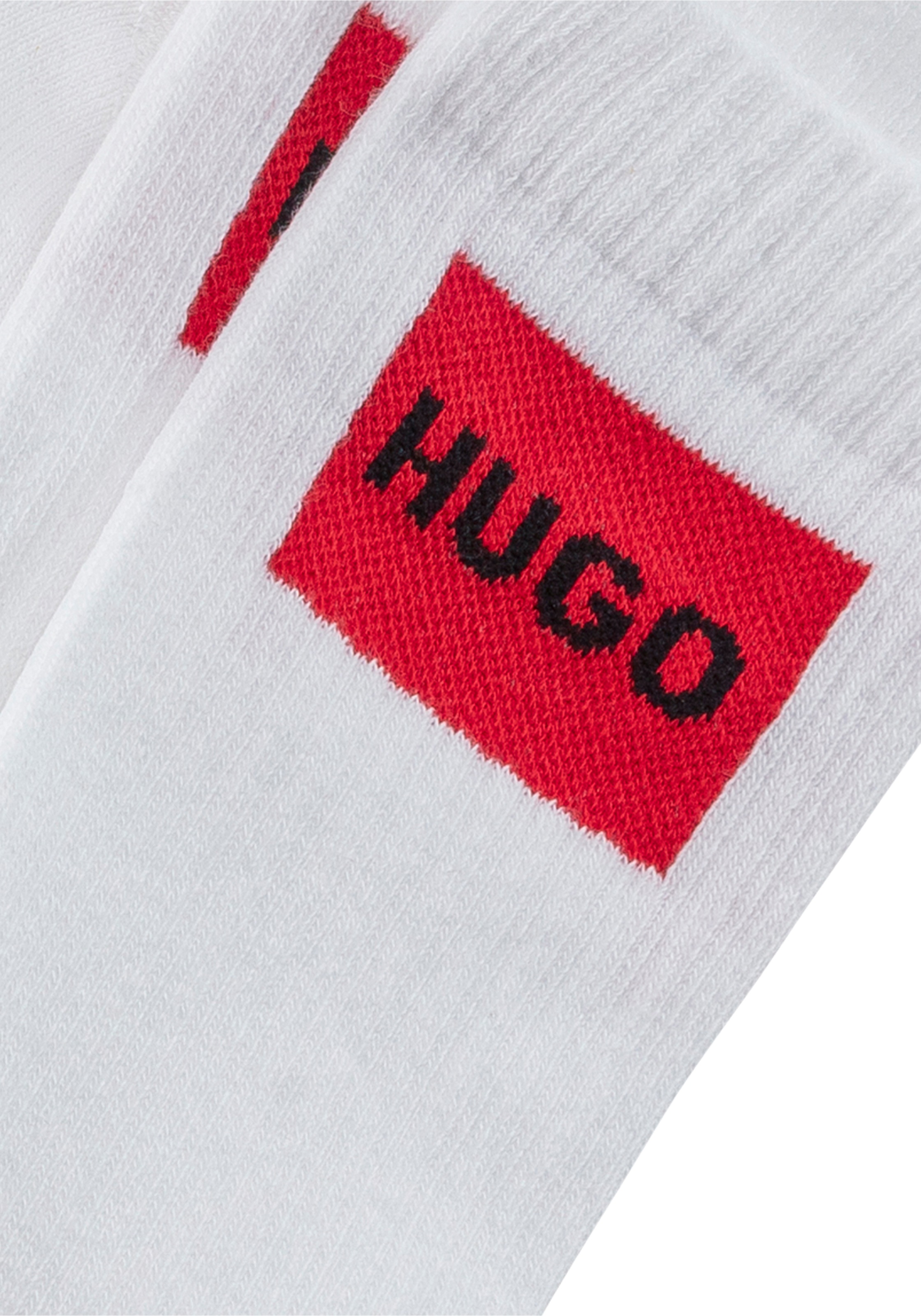 HUGO Underwear Freizeitsocken »3P QS RIB LABEL«, (Packung, 3 Paar, 3er), mit kontrastfarbenen HUGO Logo