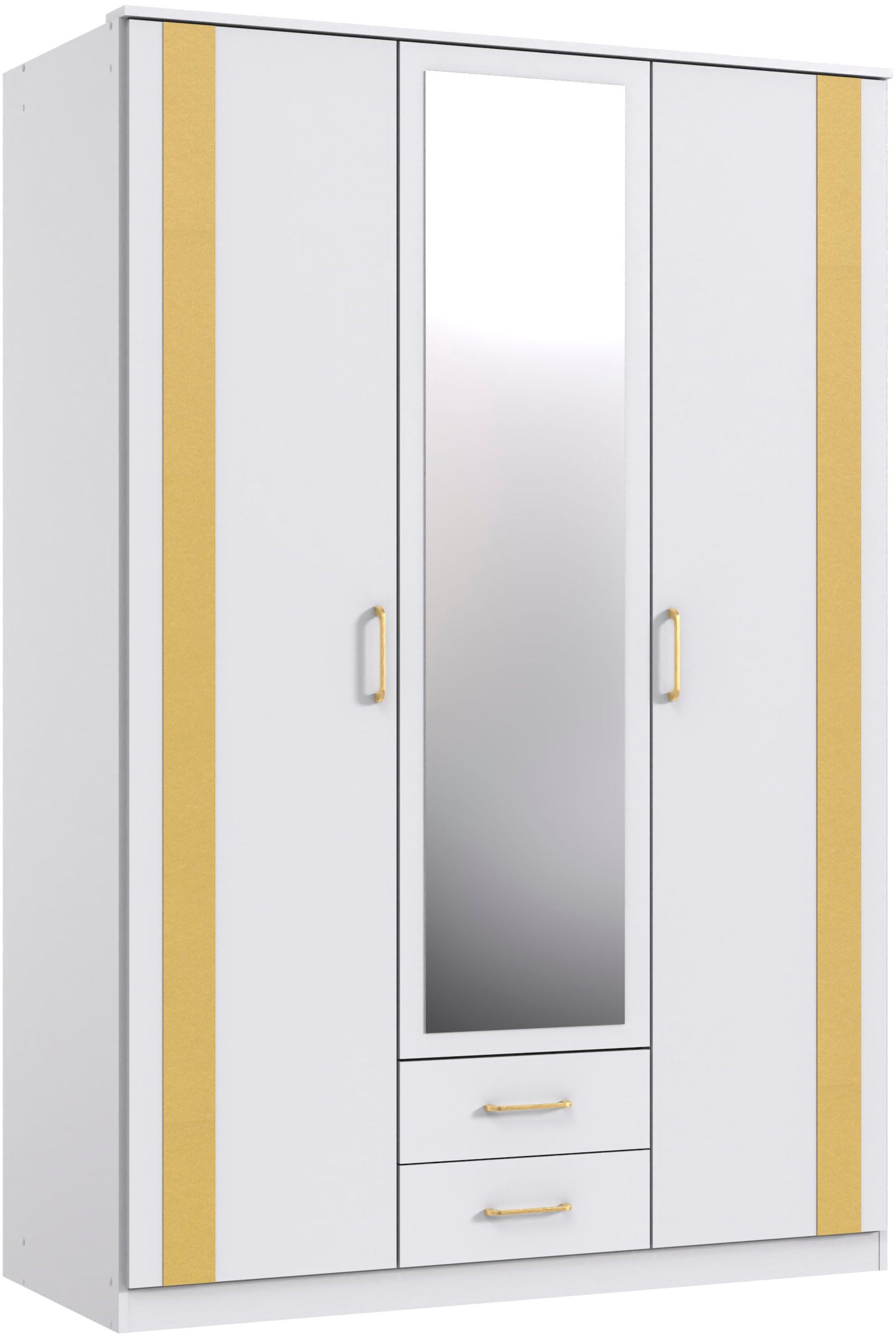 Wimex Drehtürenschrank »Agadir, wahlweise in verschiedenen Breiten und Farben erhältlich« goldfarbene Aufleistungen und Griffe