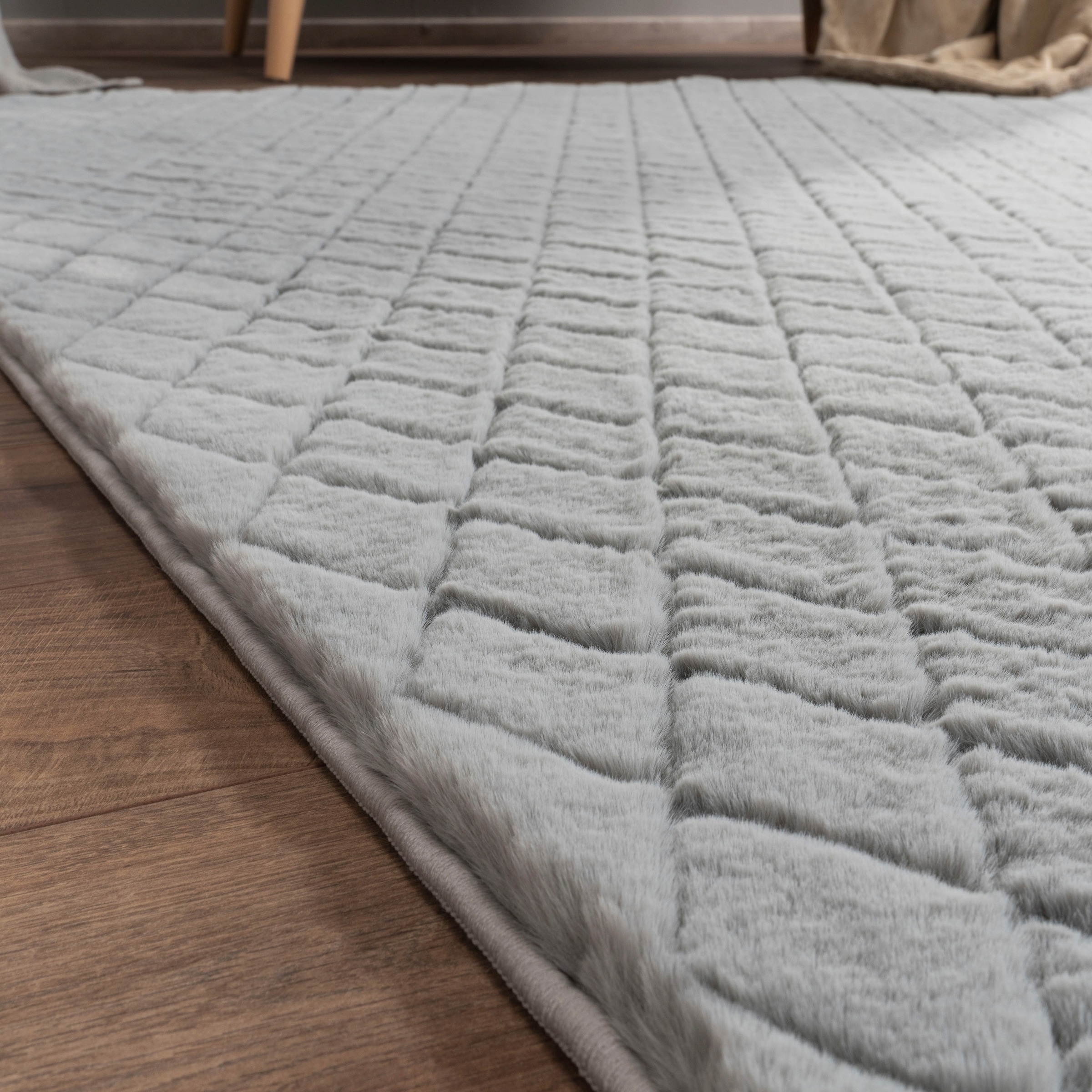 Paco Home Hochflor-Teppich »Arnheim 742« rechteckig 26 mm Höhe Uni Farben, Rauten Muster, besonders weich, Hoch-Tief Effekt