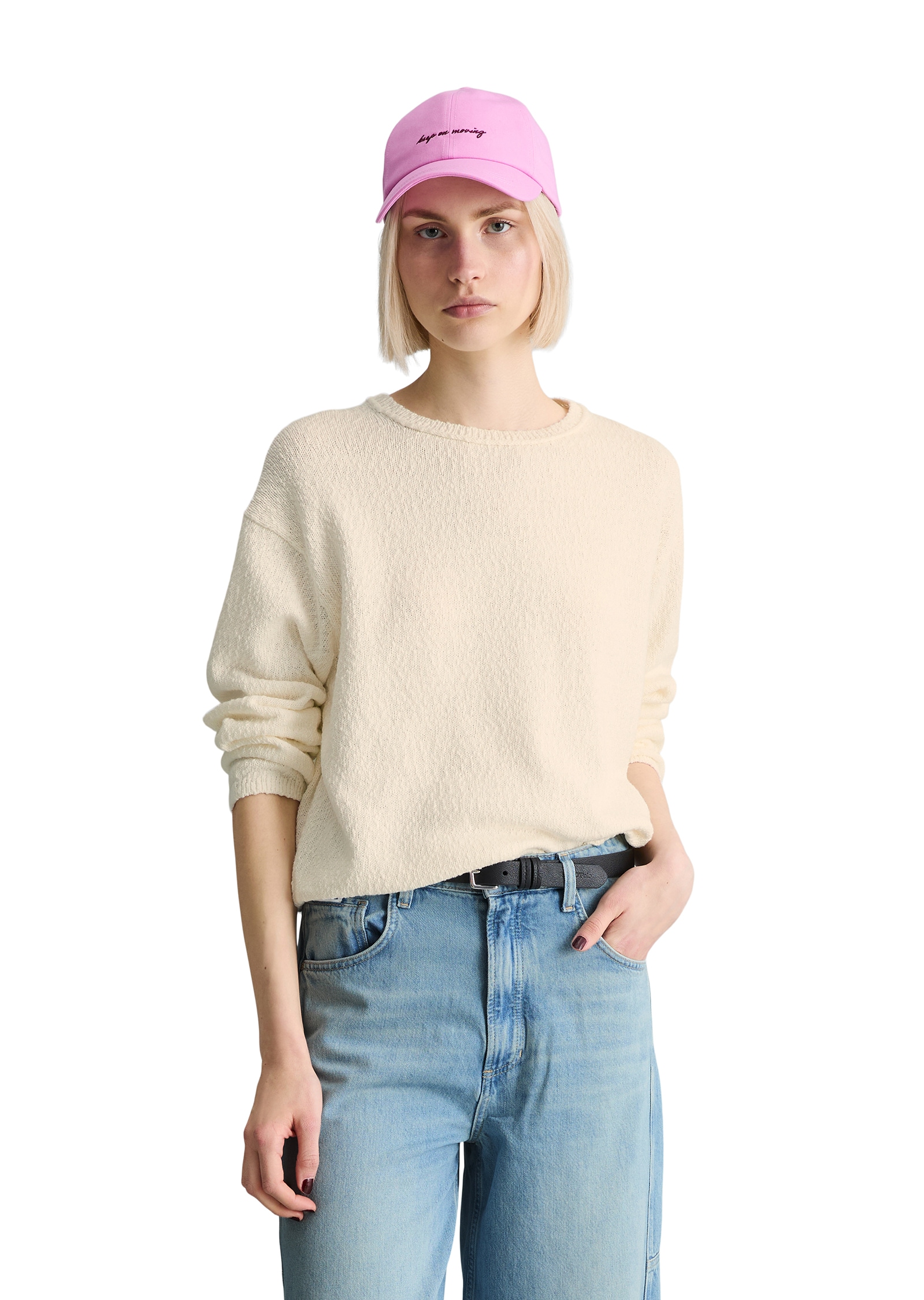 Image of Marc OPolo DENIM Rundhalspullover regular fit aus Cotton Slub Garn