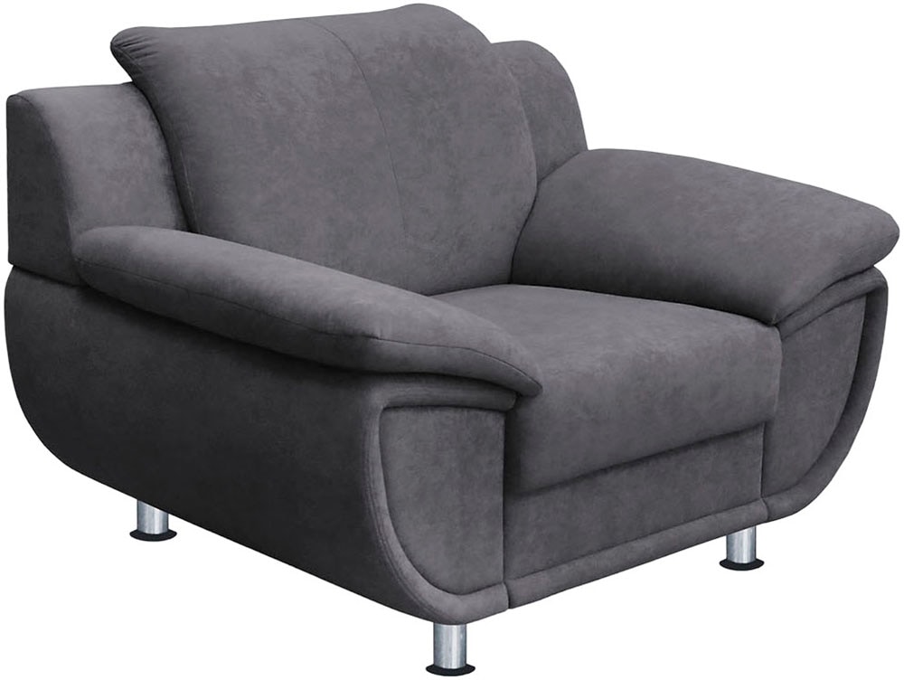 TRENDMANUFAKTUR Sessel »Rondo, Breite 121 cm, breite Armlehnen, Füsse chromfarben« Big-Sessel wahlweise mit Federkern, bequem